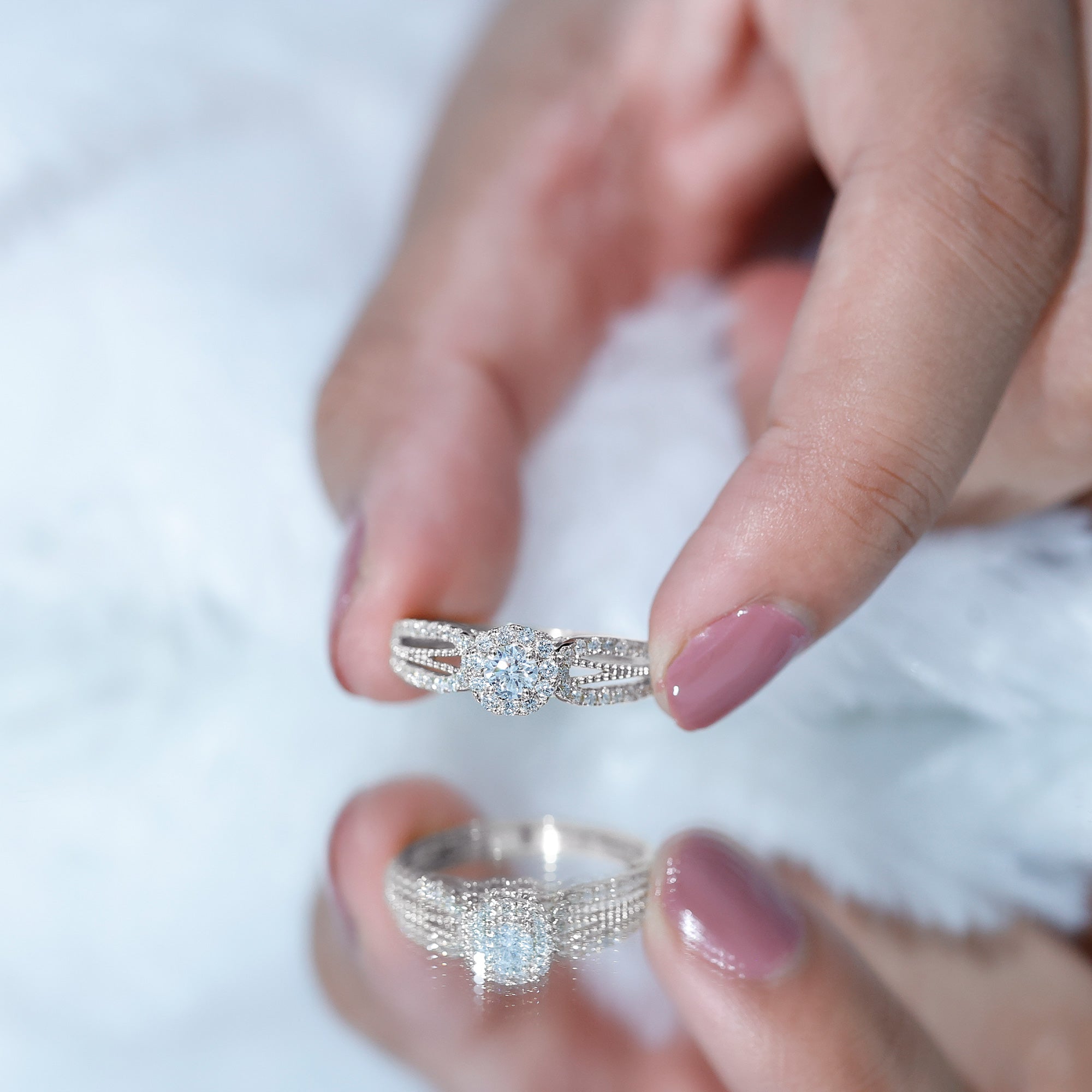 Certified Lab Grown Diamond Vintage Style Engagement Ring