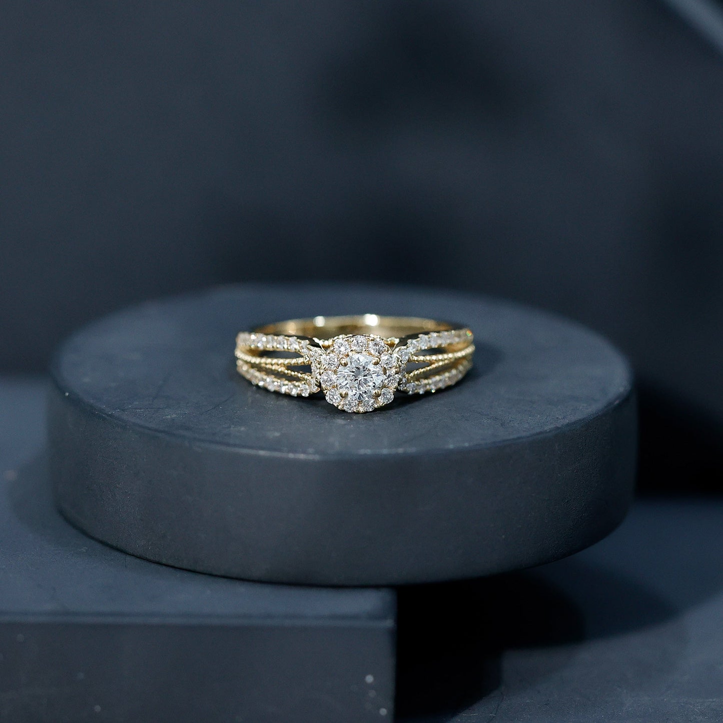 Certified Lab Grown Diamond Vintage Style Engagement Ring