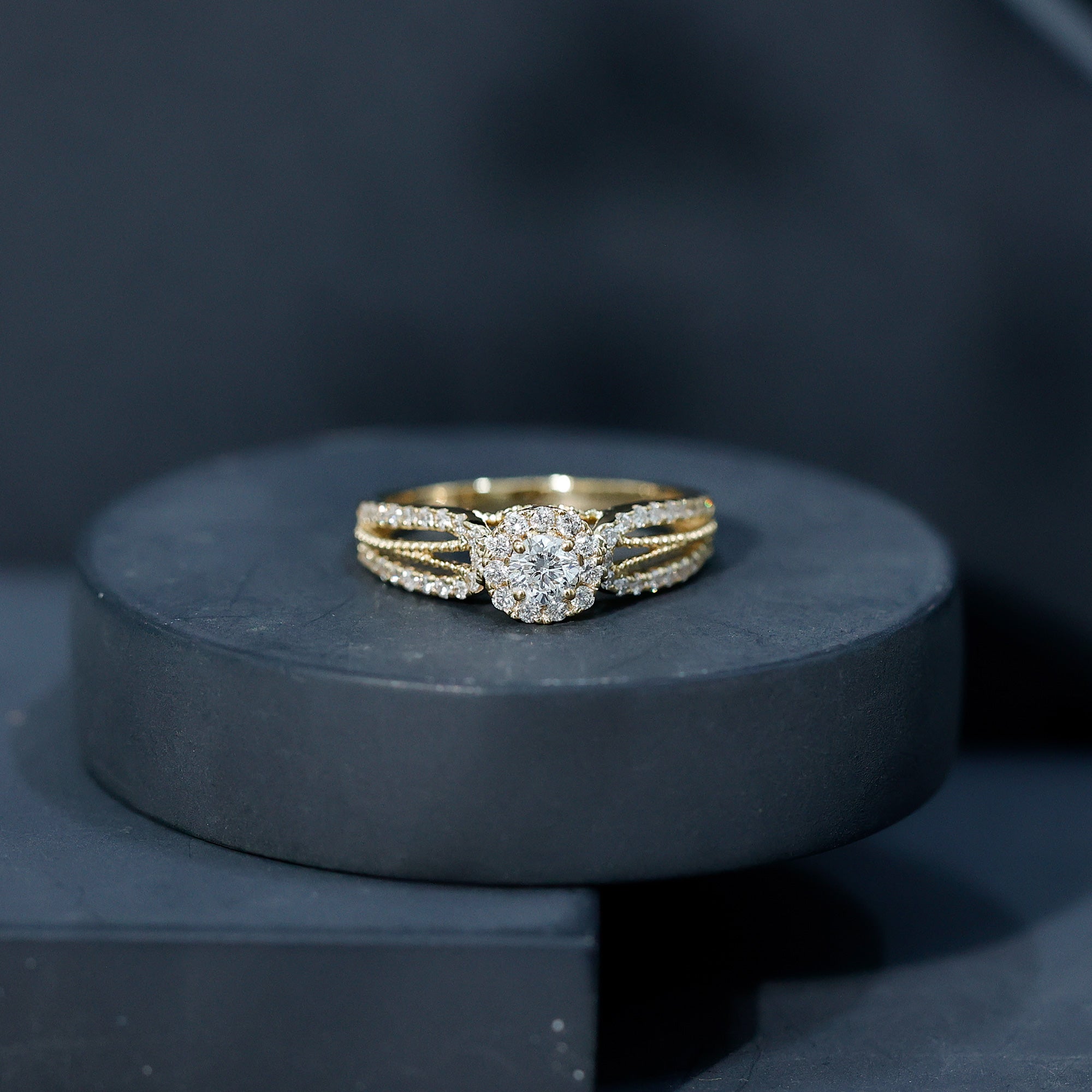 Certified Lab Grown Diamond Vintage Style Engagement Ring