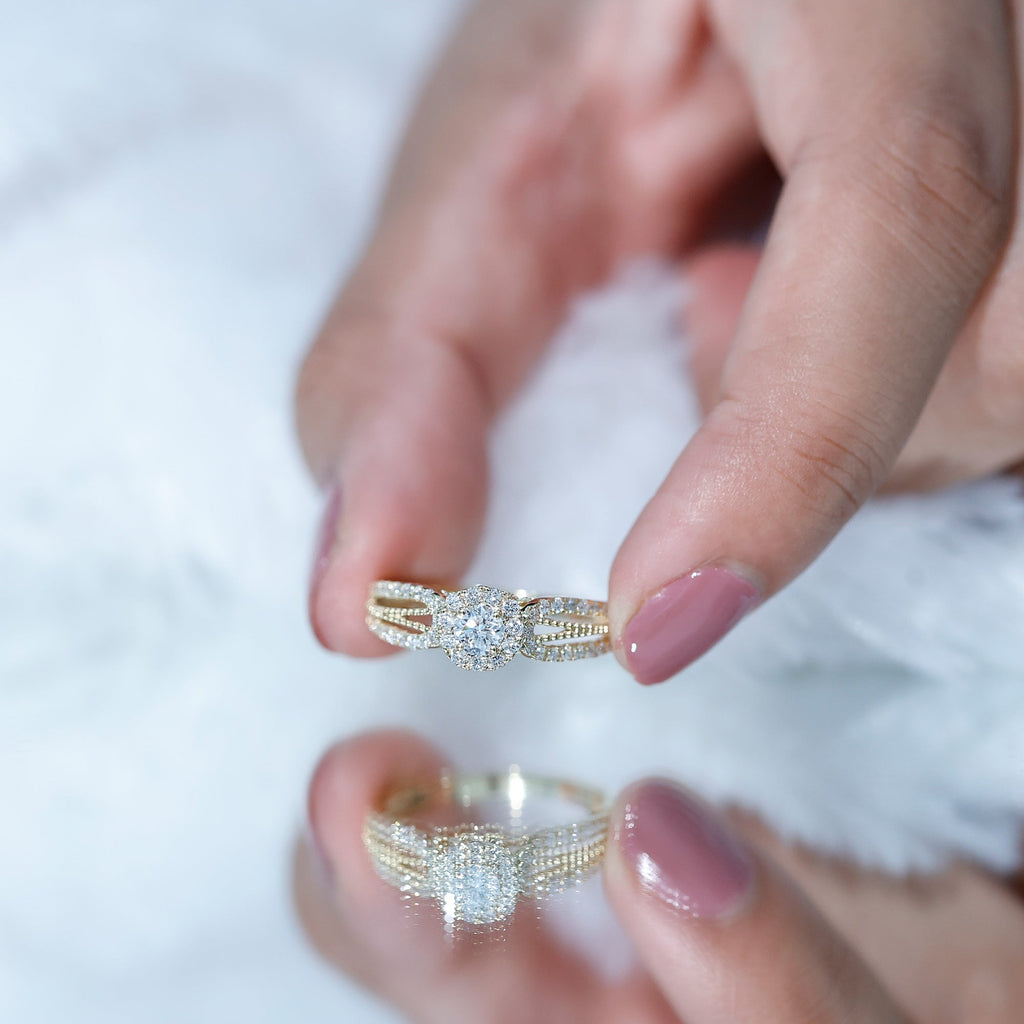 Certified Lab Grown Diamond Vintage Style Engagement Ring