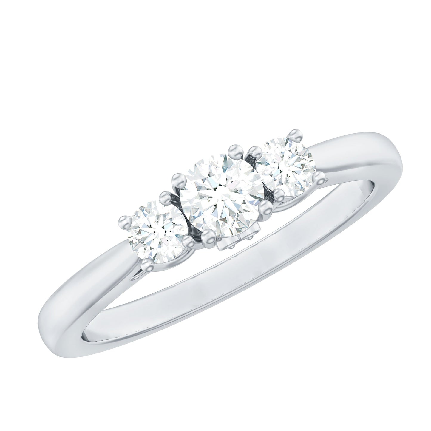 Lab Grown Diamond Minimal 3 Stone Engagement Ring