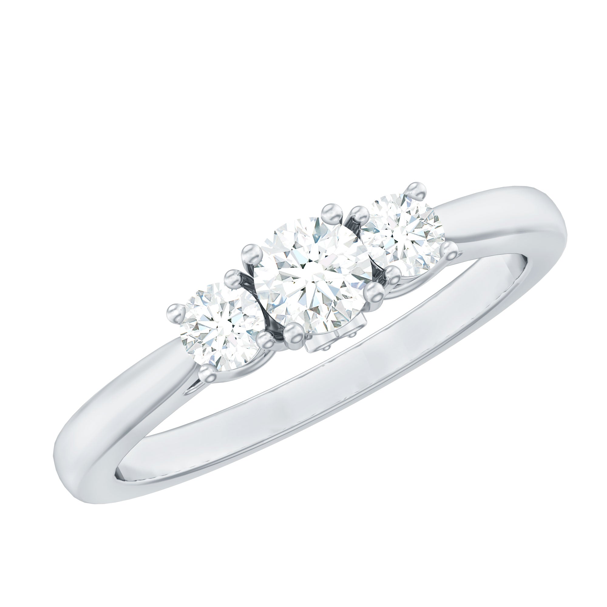 Lab Grown Diamond Minimal 3 Stone Engagement Ring