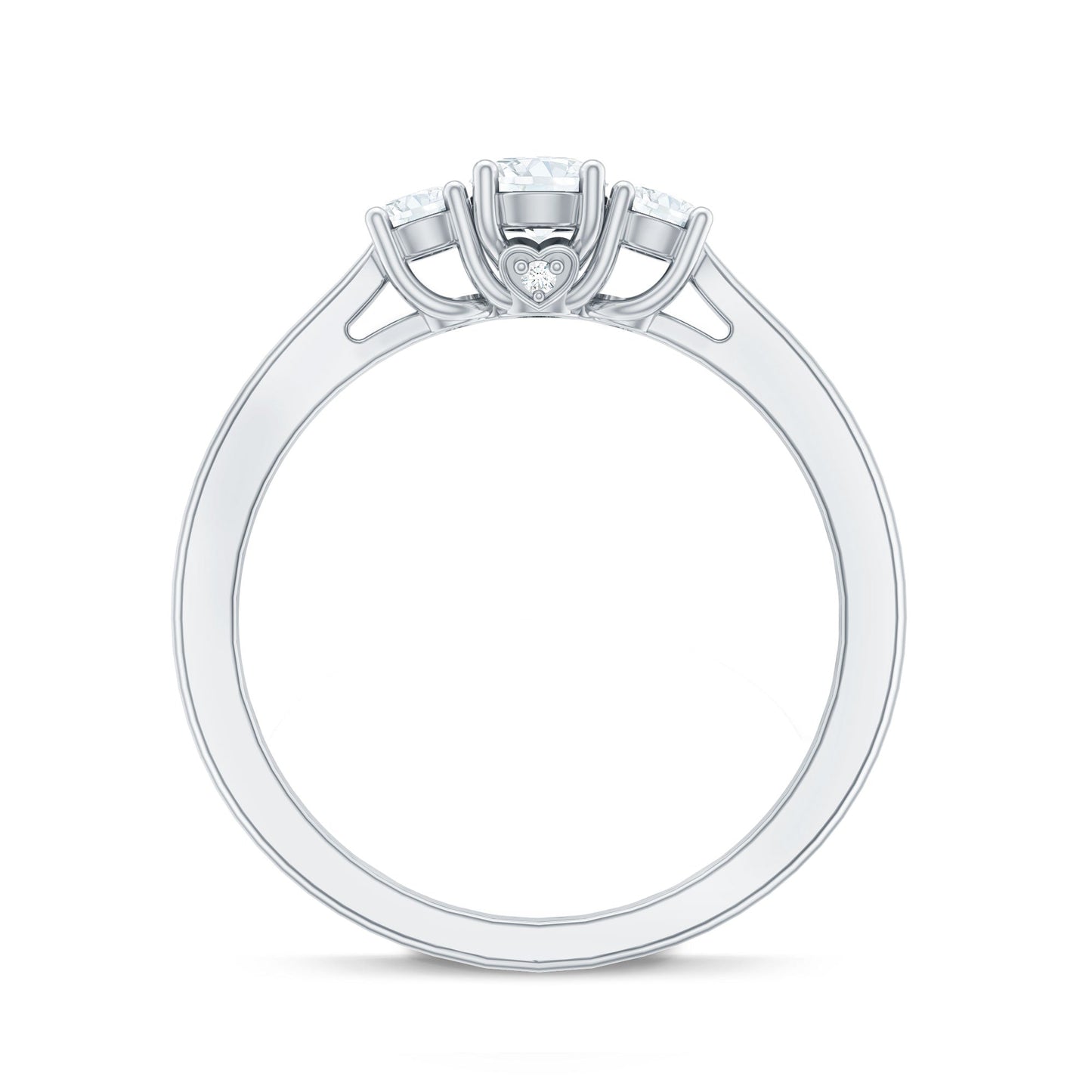 Lab Grown Diamond Minimal 3 Stone Engagement Ring