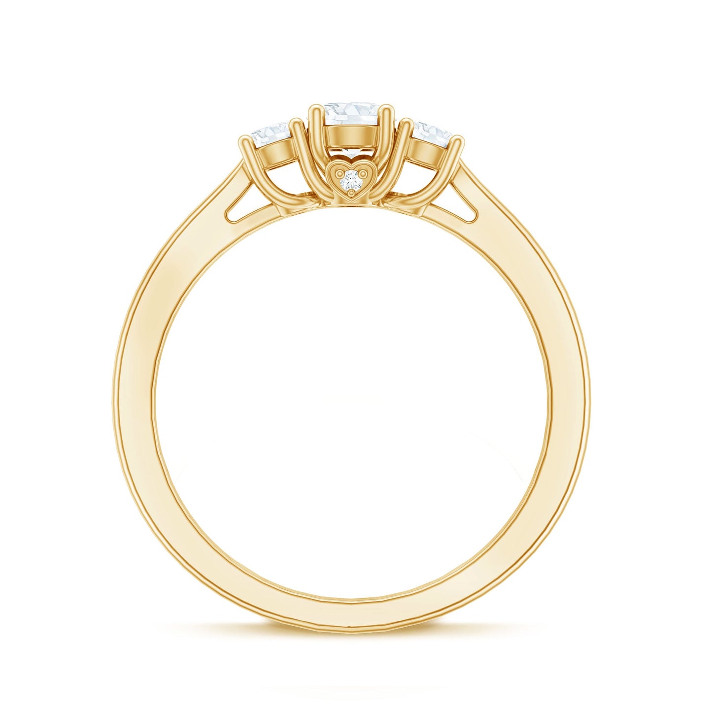 Lab Grown Diamond Minimal 3 Stone Engagement Ring