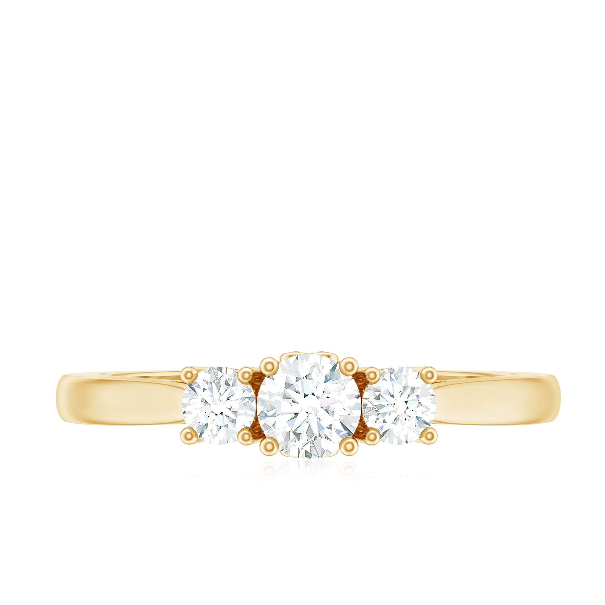 Lab Grown Diamond Minimal 3 Stone Engagement Ring