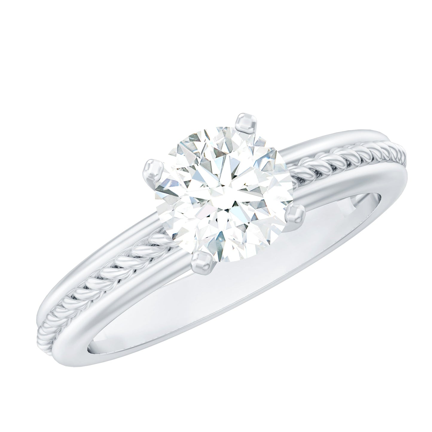 Certified Lab Grown Diamond 5 MM Round Solitaire Promise Ring