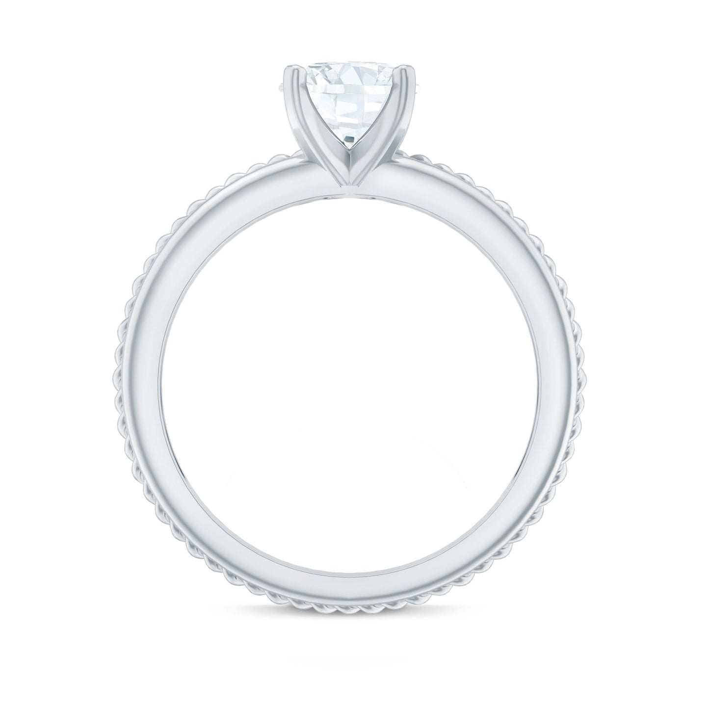 Certified Lab Grown Diamond 5 MM Round Solitaire Promise Ring