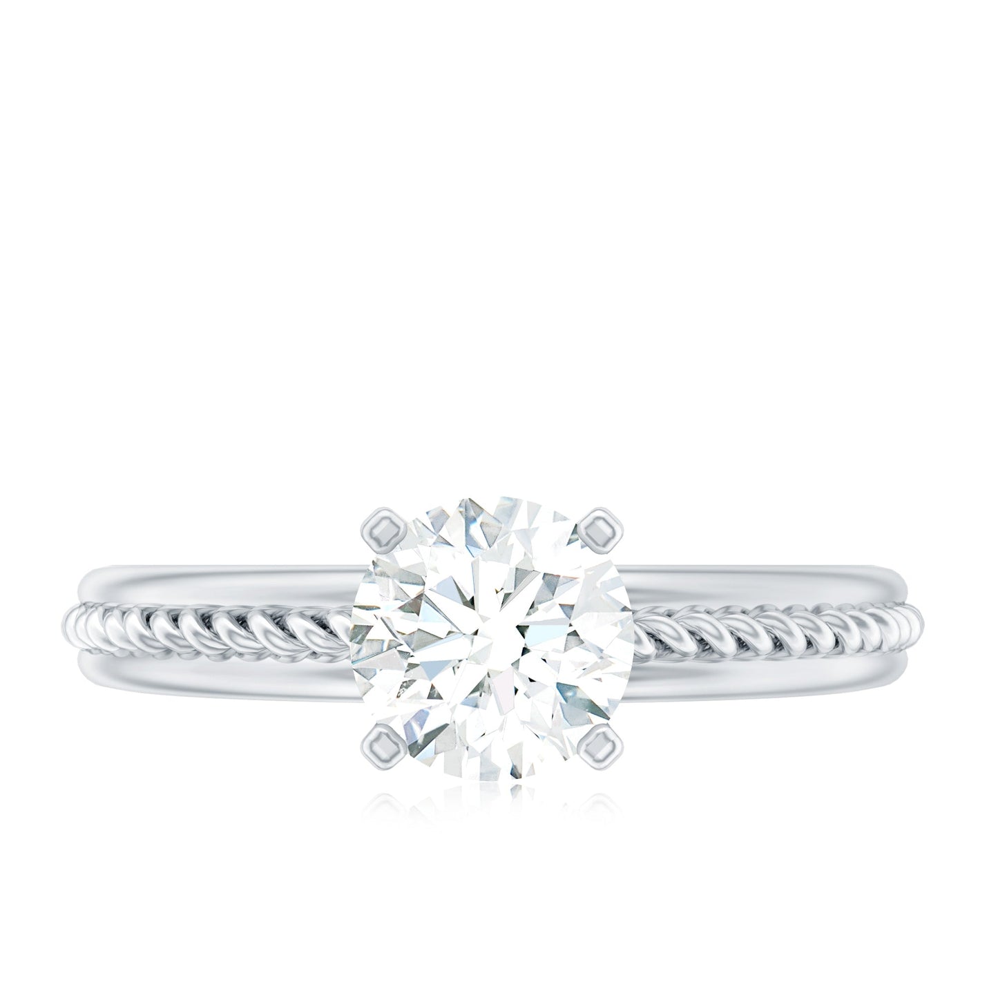 Certified Lab Grown Diamond 5 MM Round Solitaire Promise Ring