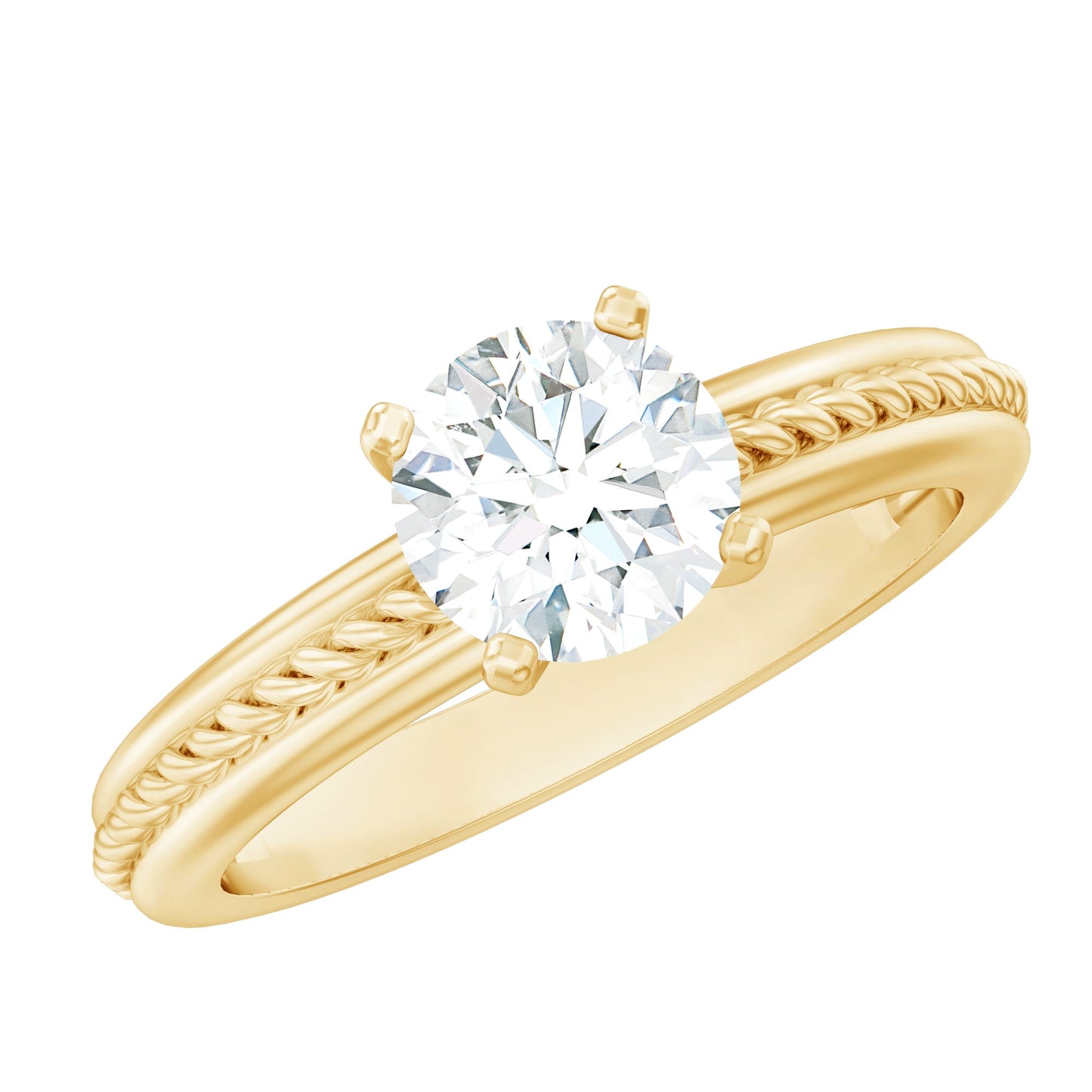 Certified Lab Grown Diamond 5 MM Round Solitaire Promise Ring