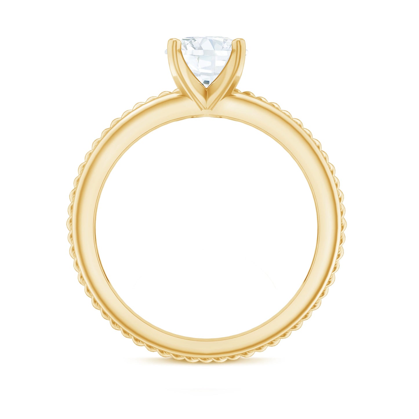 Certified Lab Grown Diamond 5 MM Round Solitaire Promise Ring