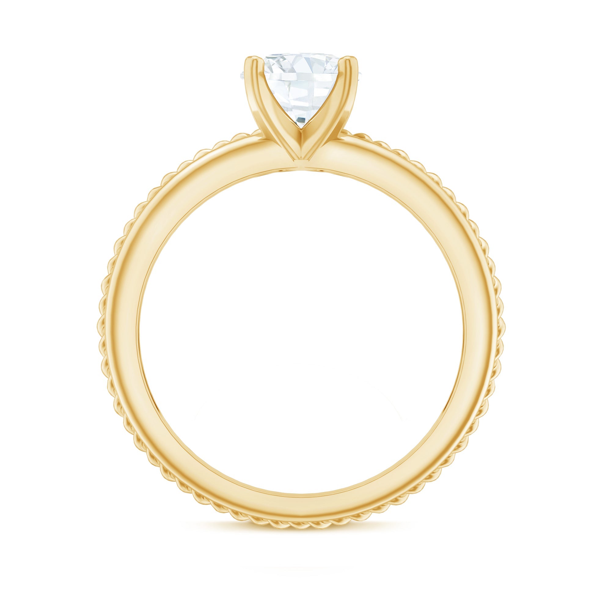 Certified Lab Grown Diamond 5 MM Round Solitaire Promise Ring