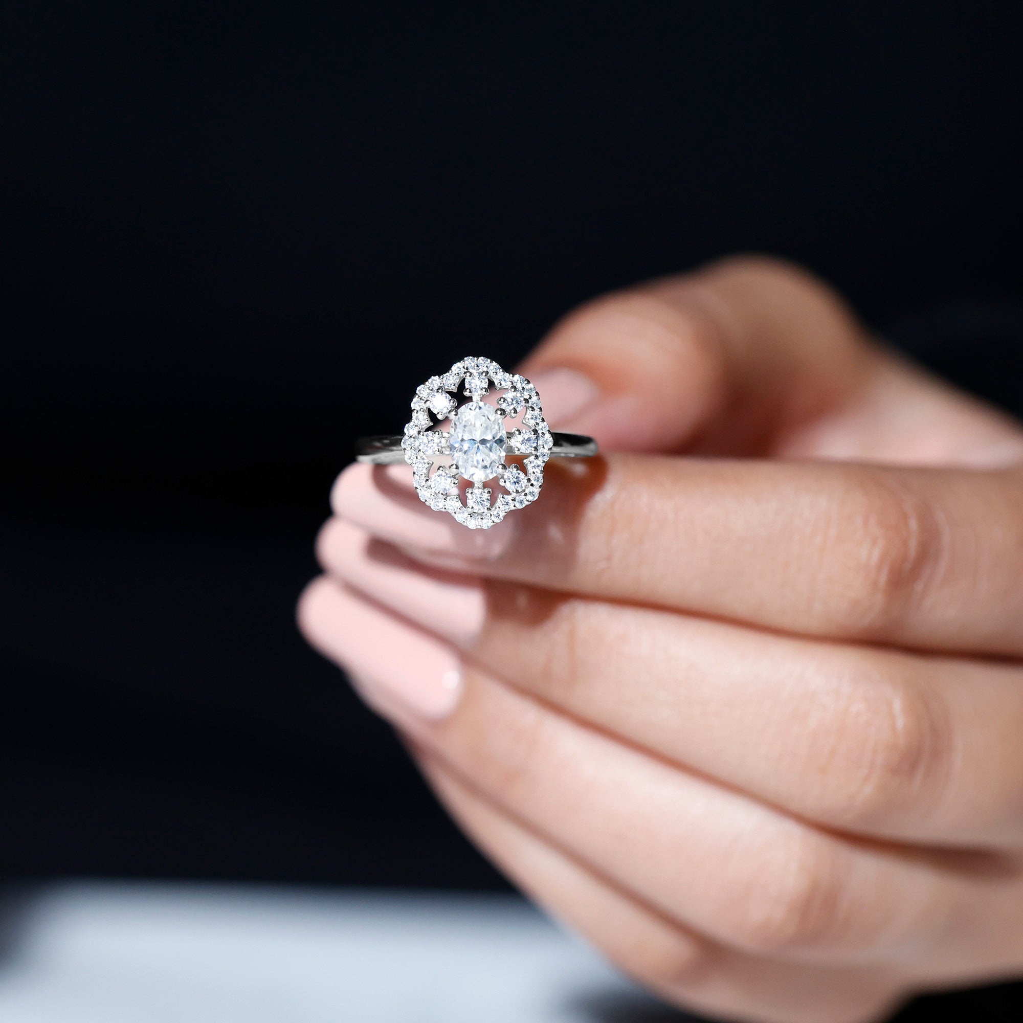 Certified Lab Grown Diamond Statement Engagement Ring