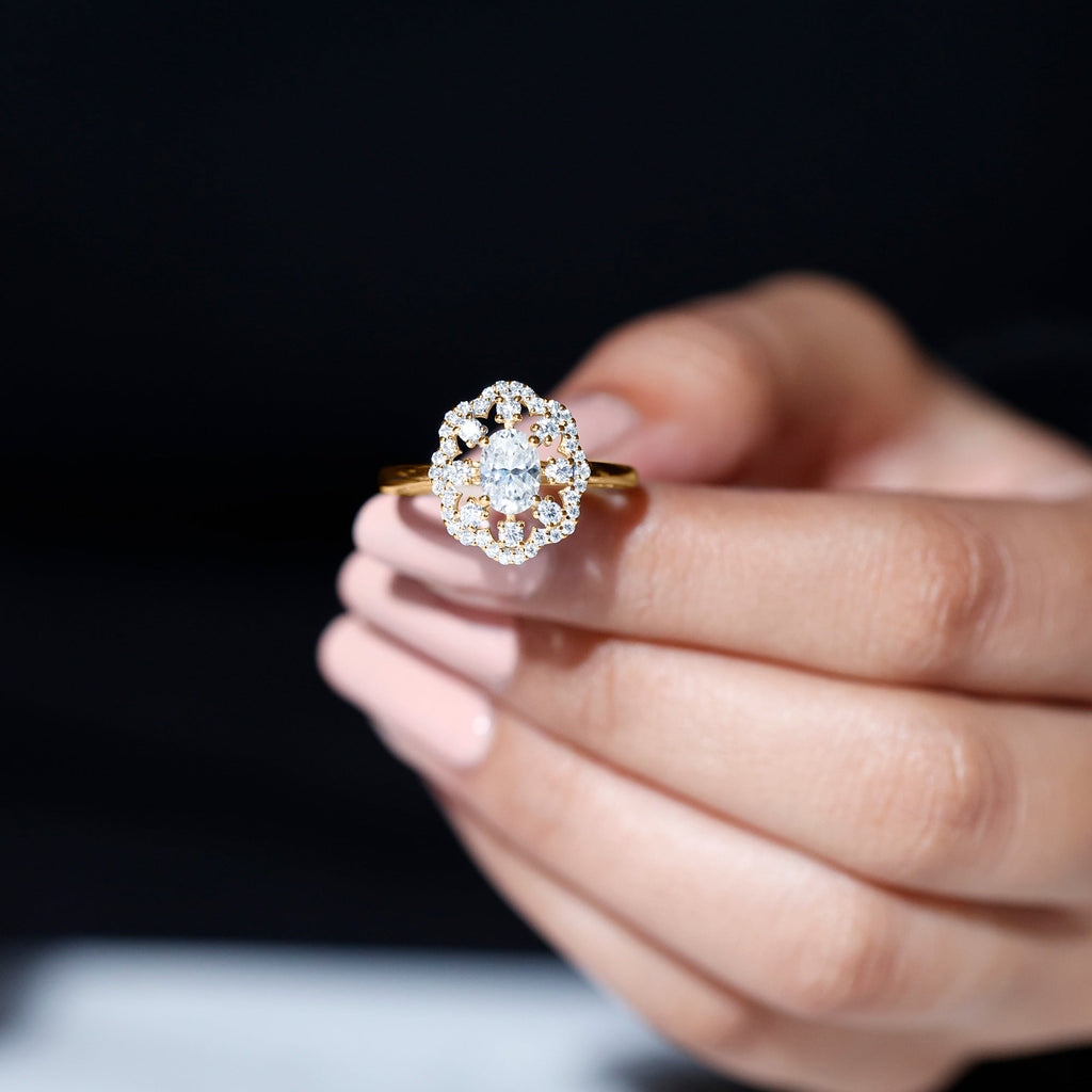 Certified Lab Grown Diamond Statement Engagement Ring