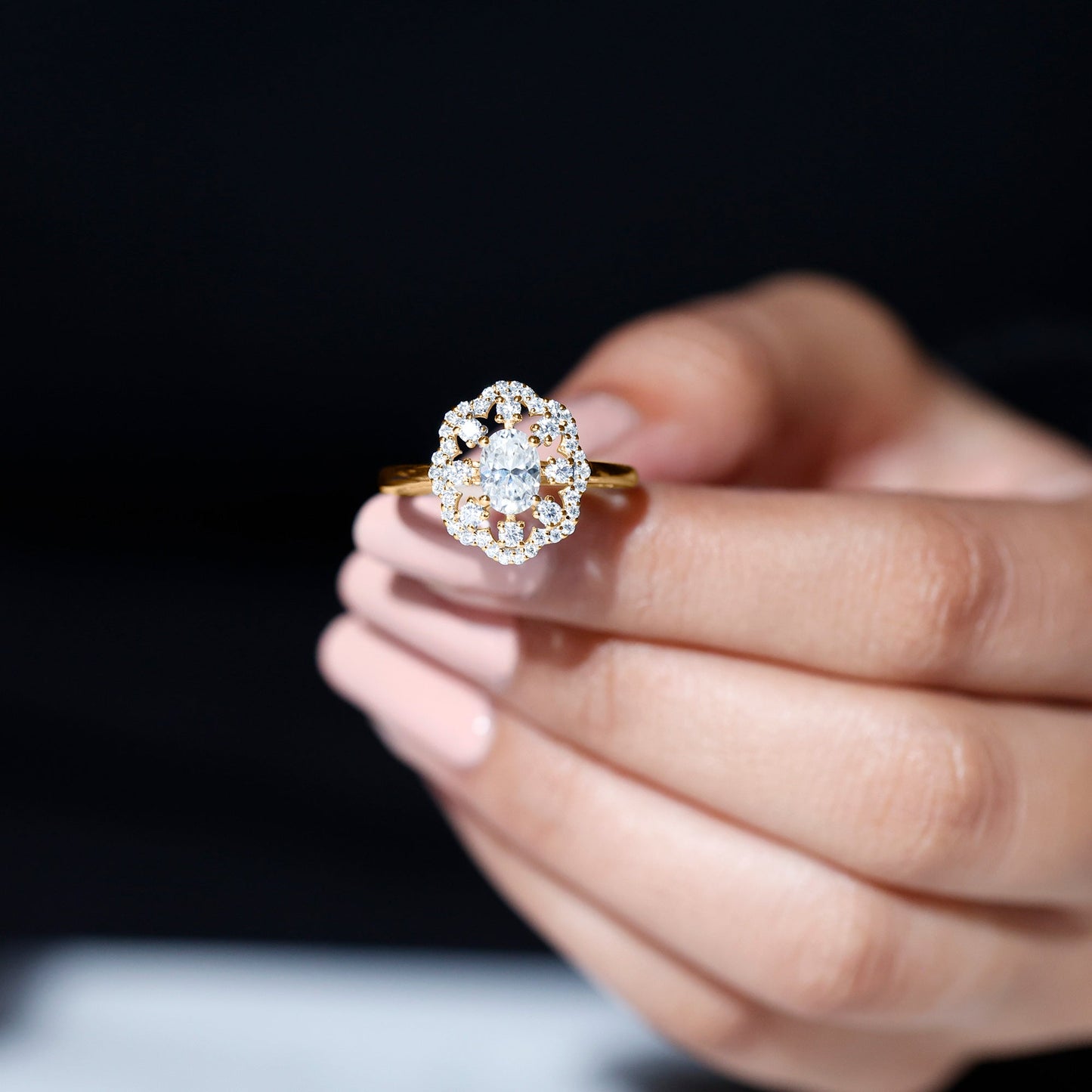 Certified Lab Grown Diamond Statement Engagement Ring