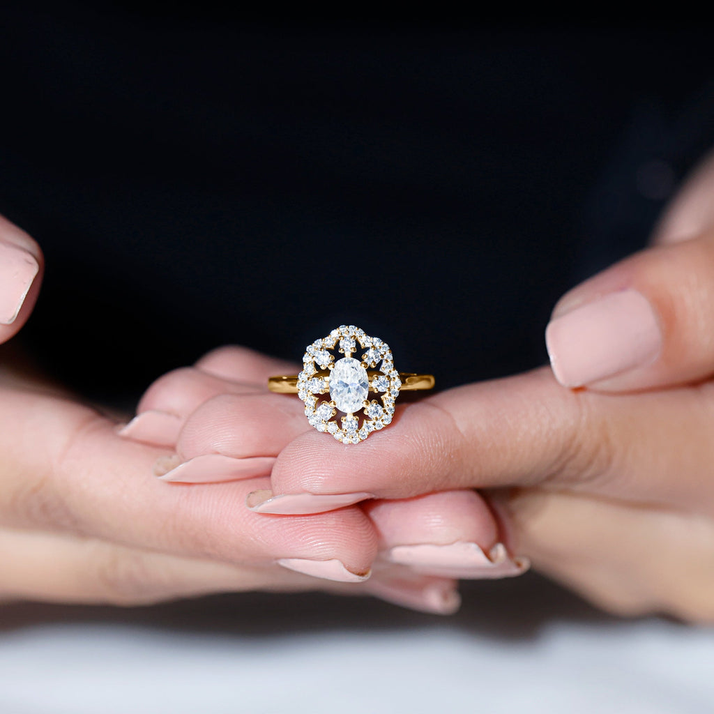 Certified Lab Grown Diamond Statement Engagement Ring