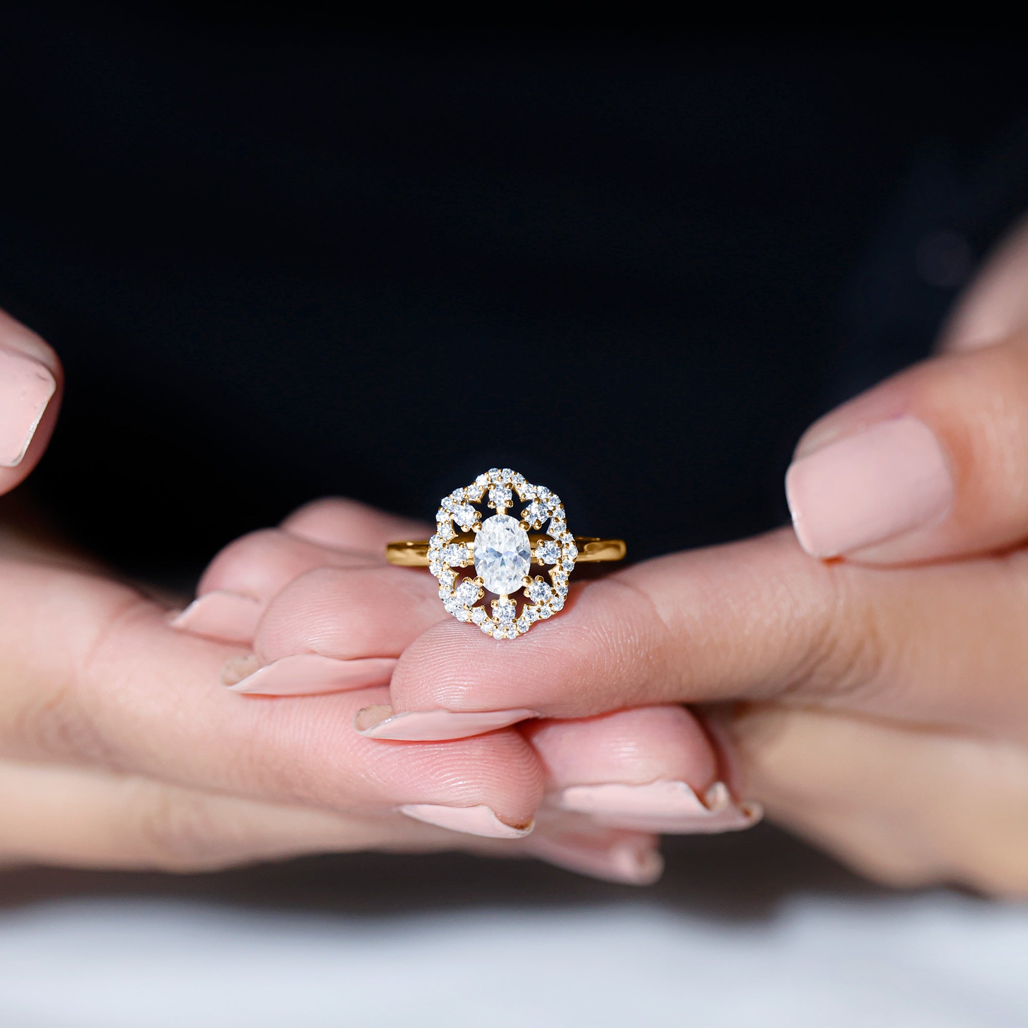 Certified Lab Grown Diamond Statement Engagement Ring