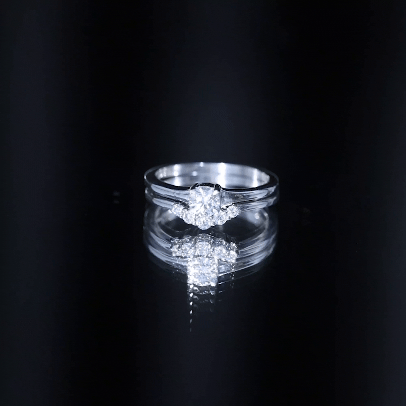 Lab Grown Diamond Minimal Engagement Ring With Enhancer