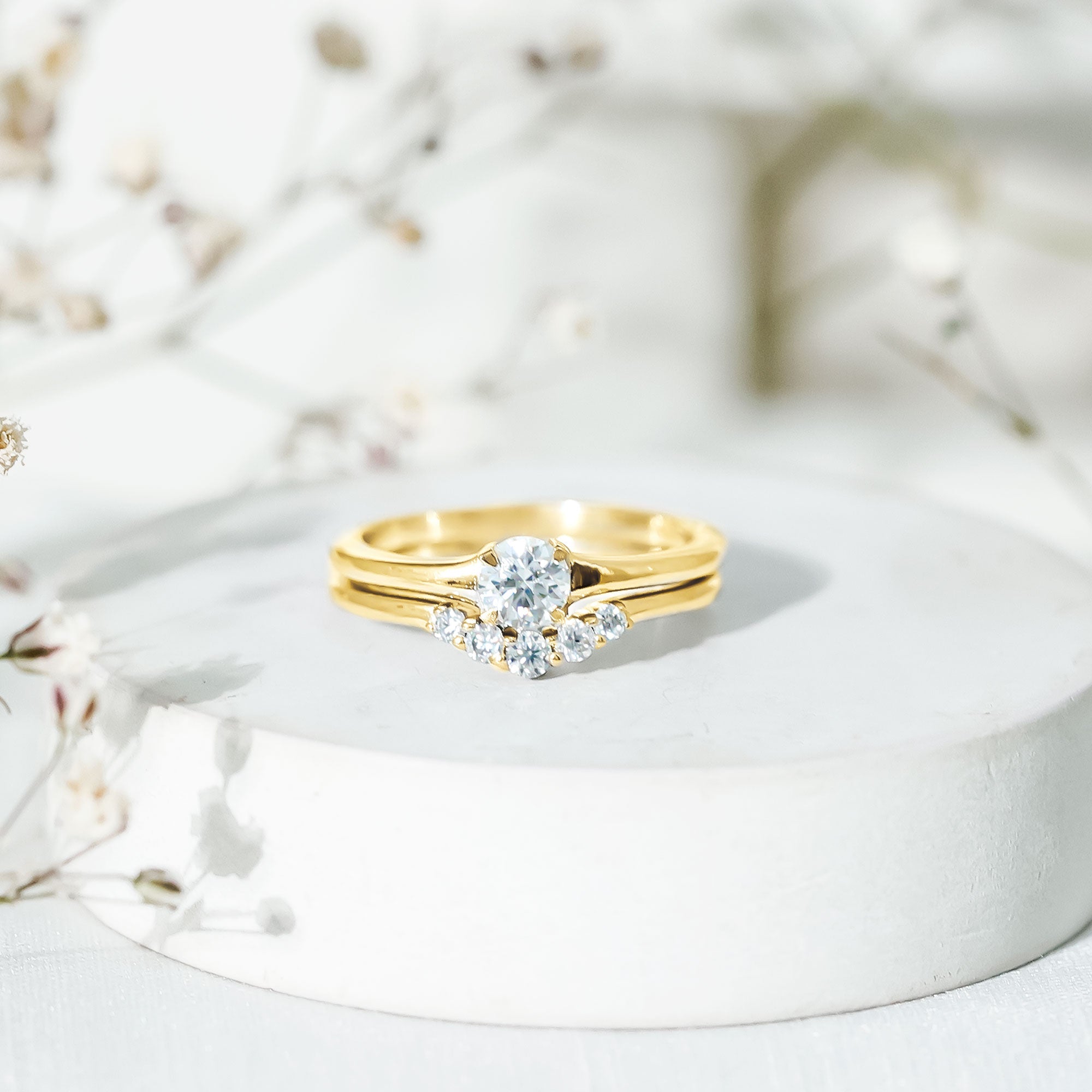 Lab Grown Diamond Minimal Engagement Ring With Enhancer