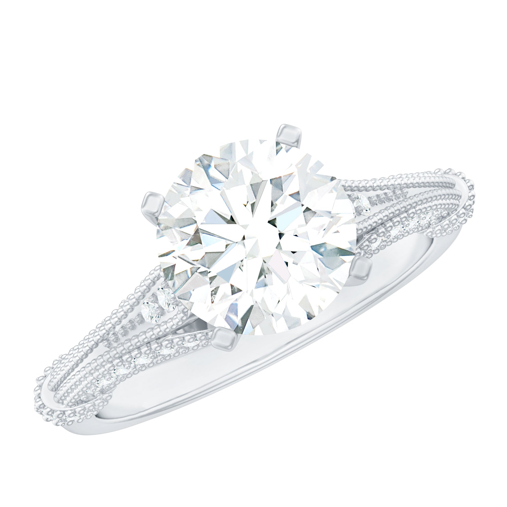 2 Carat Lab Grown Diamond Art Deco Solitaire Engagement Ring