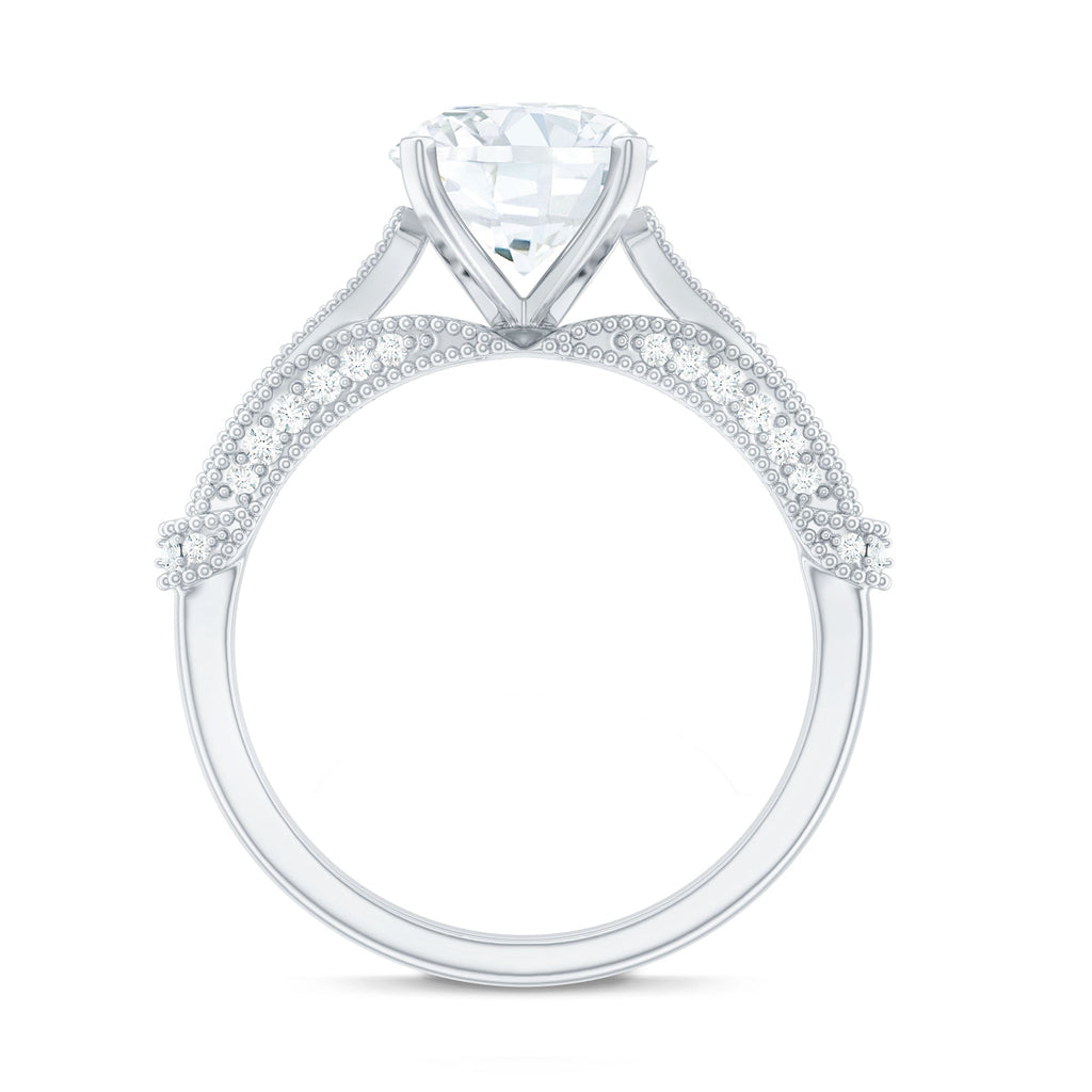 2 Carat Lab Grown Diamond Art Deco Solitaire Engagement Ring