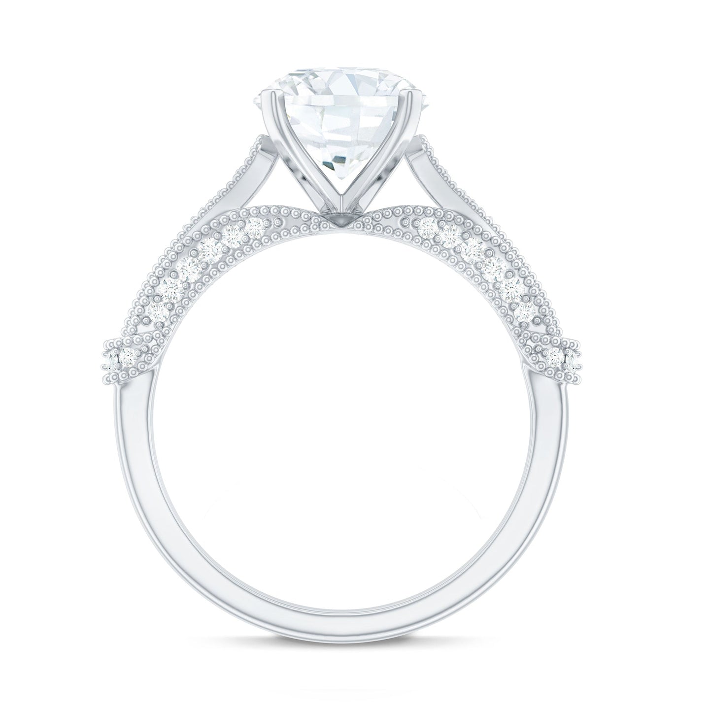 2 Carat Lab Grown Diamond Art Deco Solitaire Engagement Ring