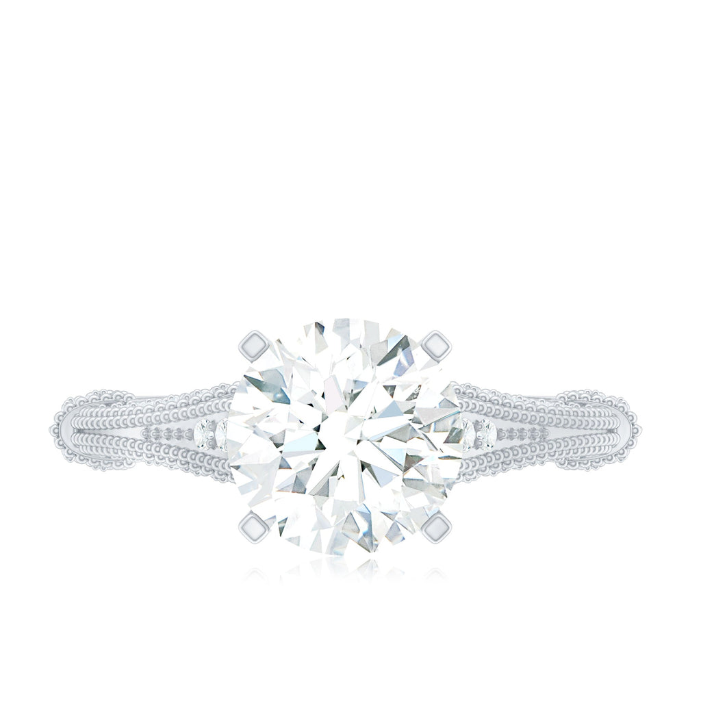 2 Carat Lab Grown Diamond Art Deco Solitaire Engagement Ring