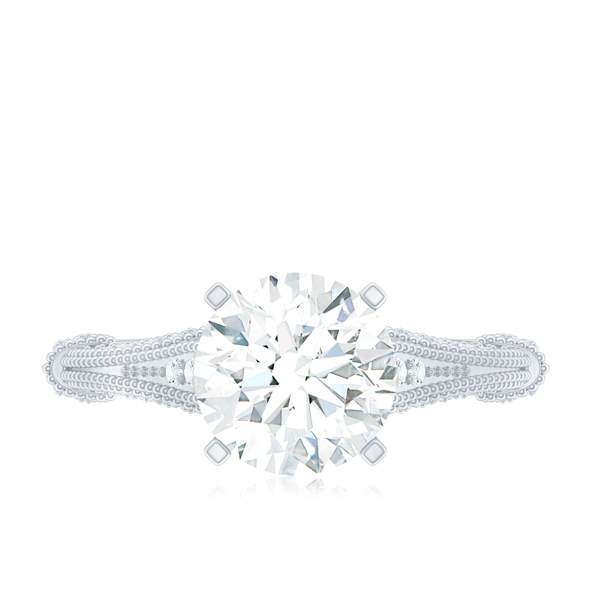 2 Carat Lab Grown Diamond Art Deco Solitaire Engagement Ring