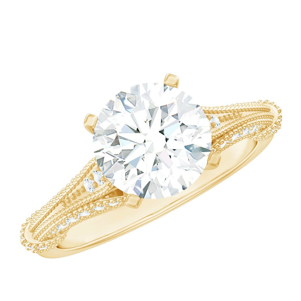 2 Carat Lab Grown Diamond Art Deco Solitaire Engagement Ring