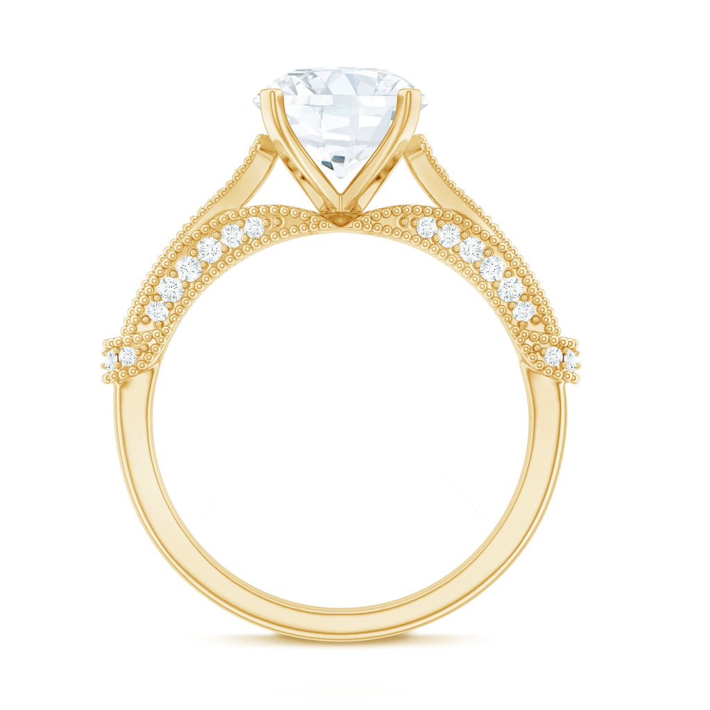 2 Carat Lab Grown Diamond Art Deco Solitaire Engagement Ring