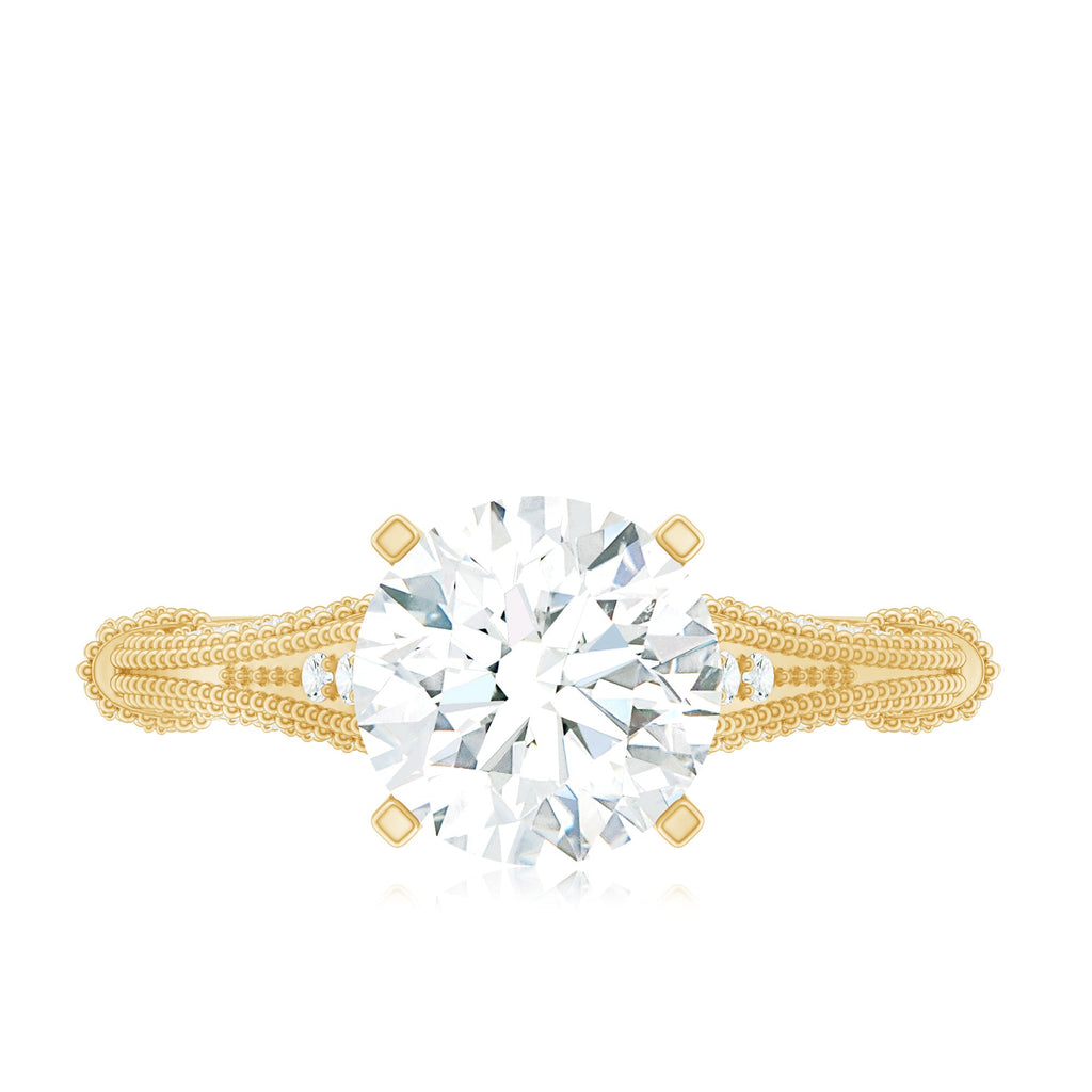 2 Carat Lab Grown Diamond Art Deco Solitaire Engagement Ring