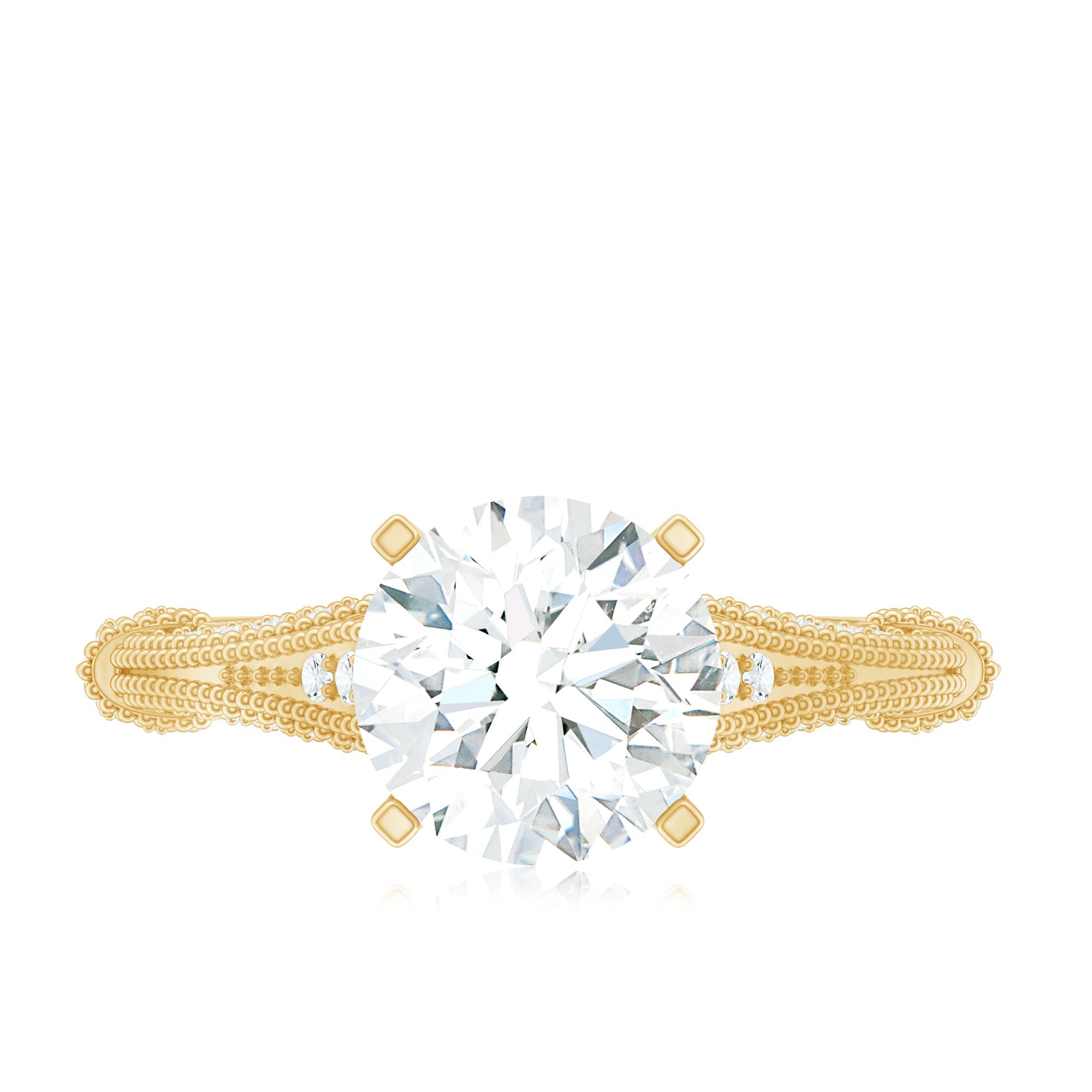 2 Carat Lab Grown Diamond Art Deco Solitaire Engagement Ring