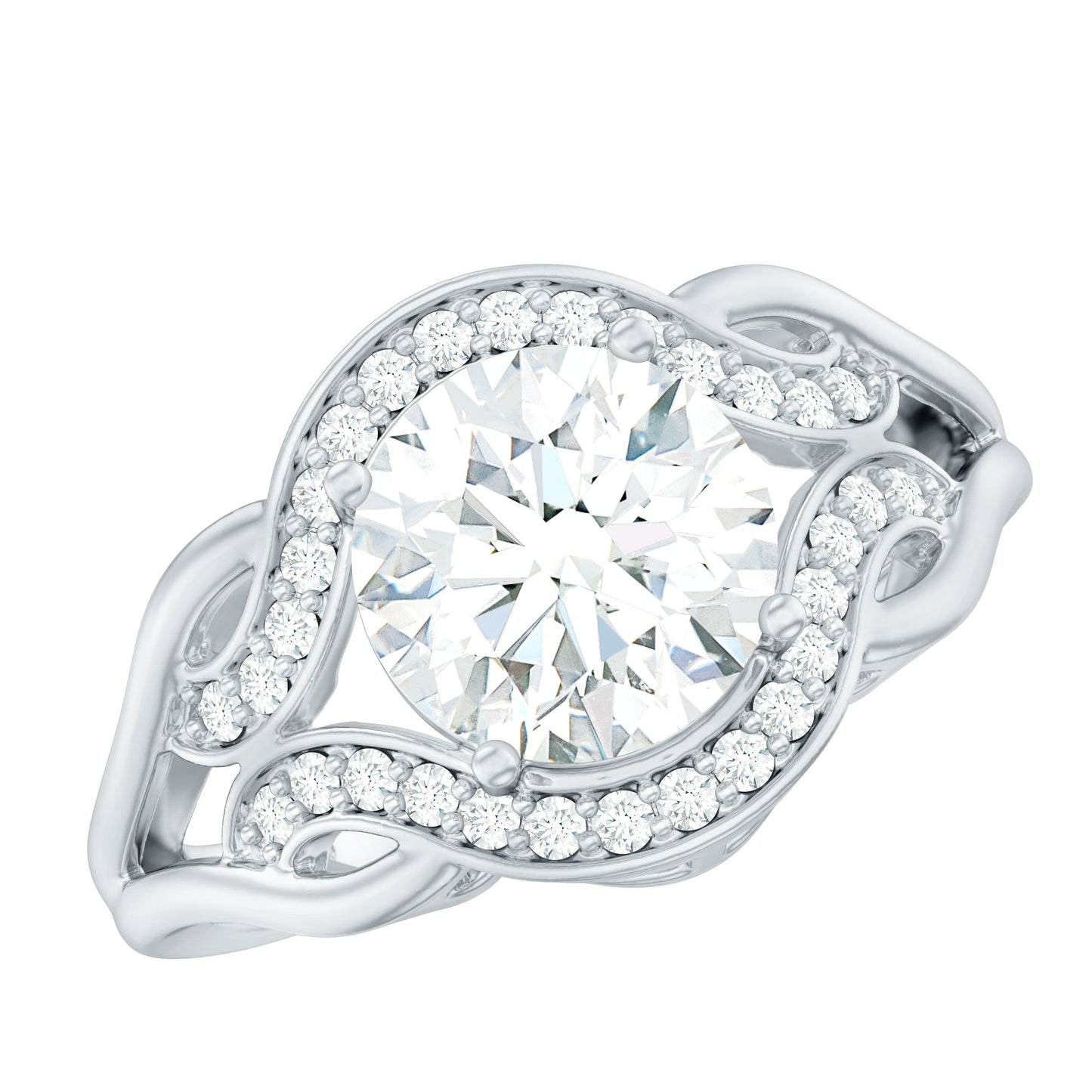 2 Carat Lab Grown Diamond Art Deco Engagement Ring