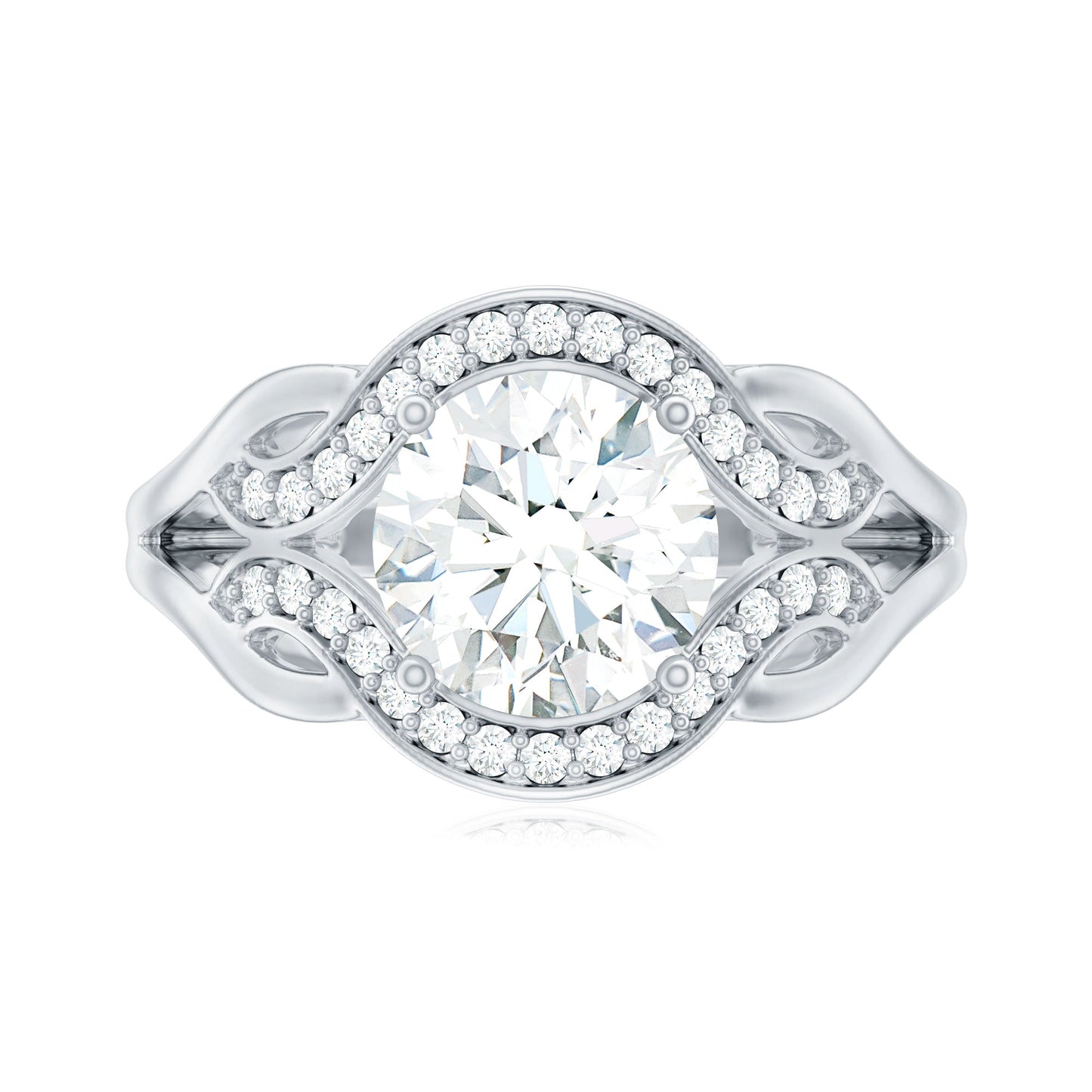 2 Carat Lab Grown Diamond Art Deco Engagement Ring