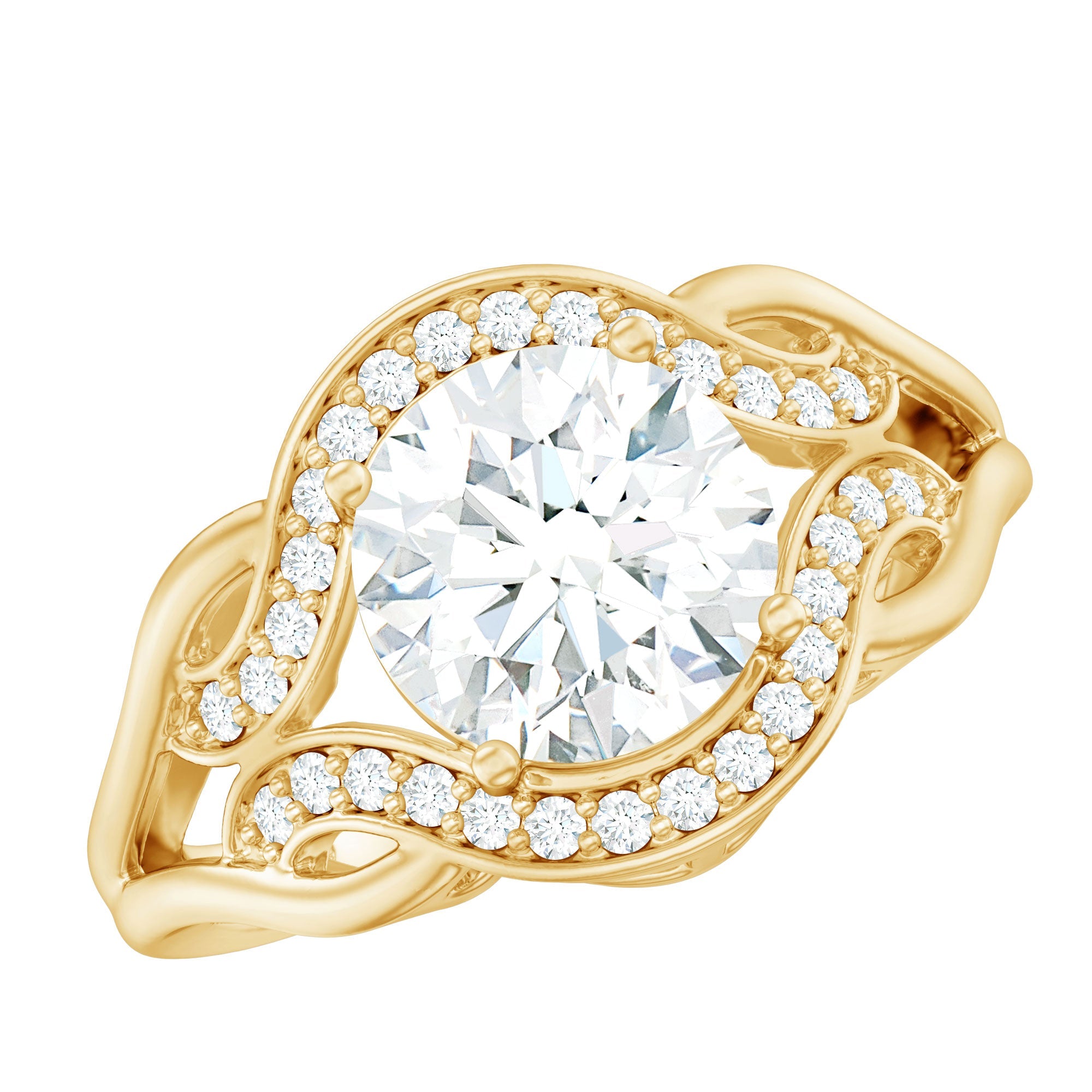 2 Carat Lab Grown Diamond Art Deco Engagement Ring