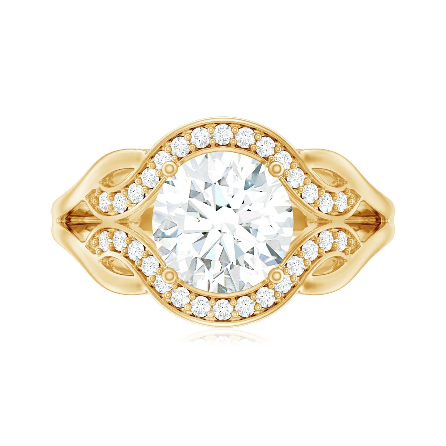 2 Carat Lab Grown Diamond Art Deco Engagement Ring