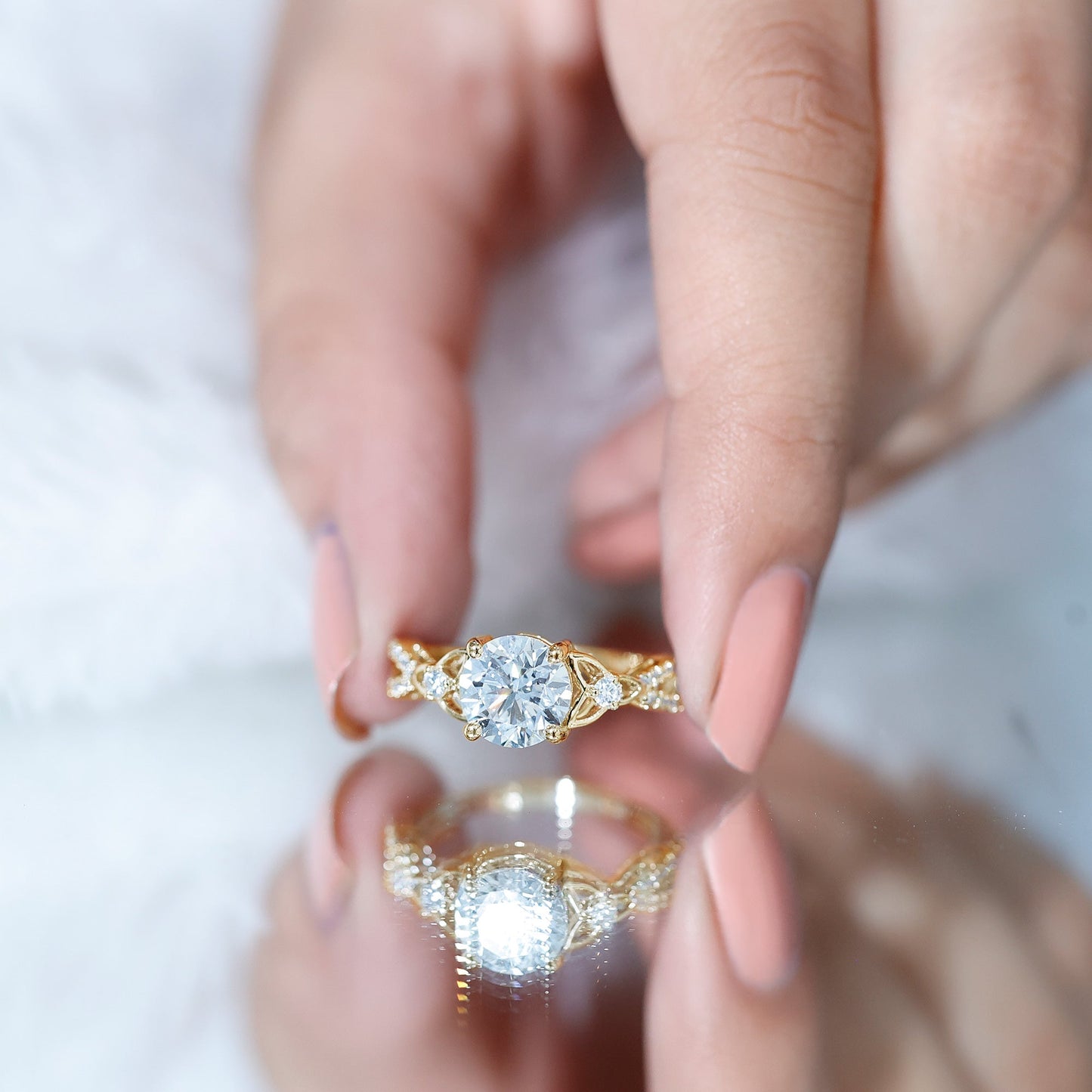 2 Carat Lab Grown Diamond Twisted Vine Engagement Ring