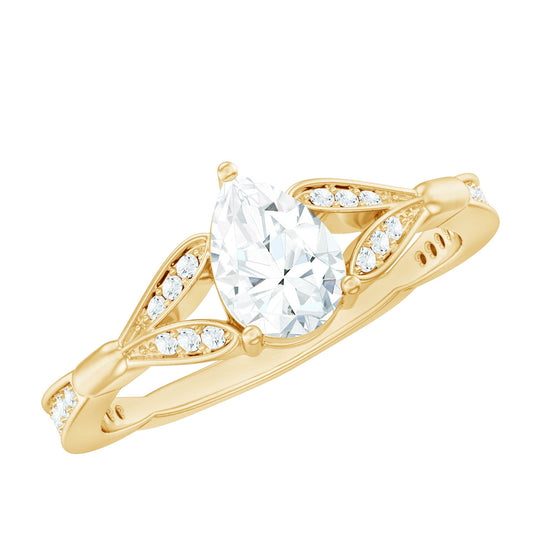 Lab Grown Diamond Teardrop Split Shank Engagement Ring