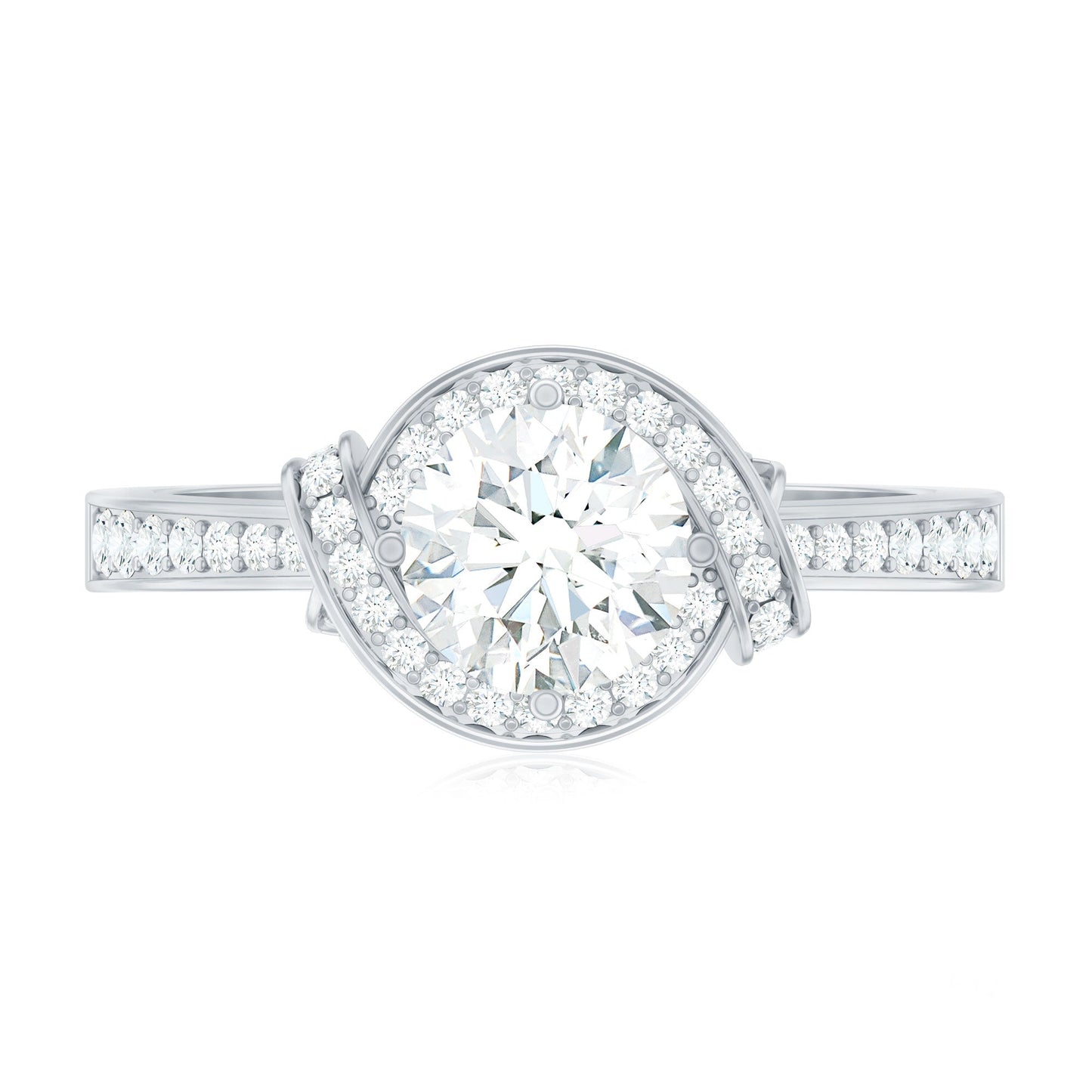1 Carat Lab Grown Diamond Designer Halo Engagement Ring