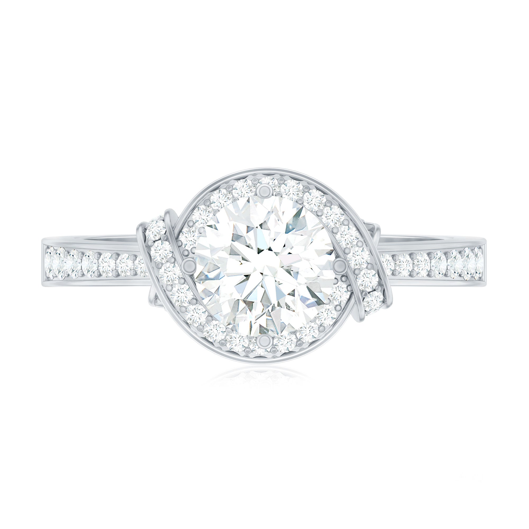 1 Carat Lab Grown Diamond Designer Halo Engagement Ring