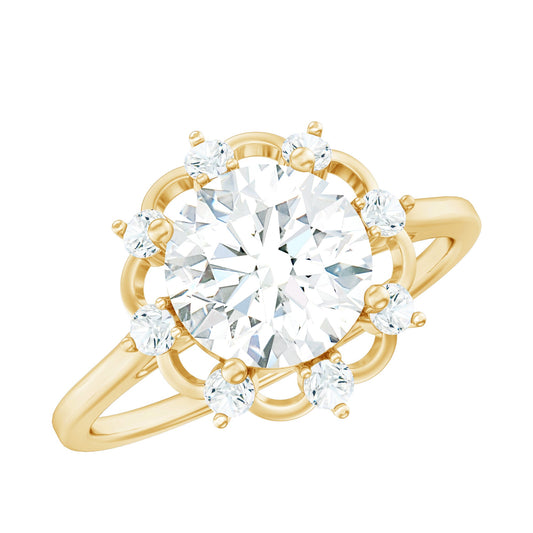 8 MM Lab Grown Diamond Statement Engagement Ring