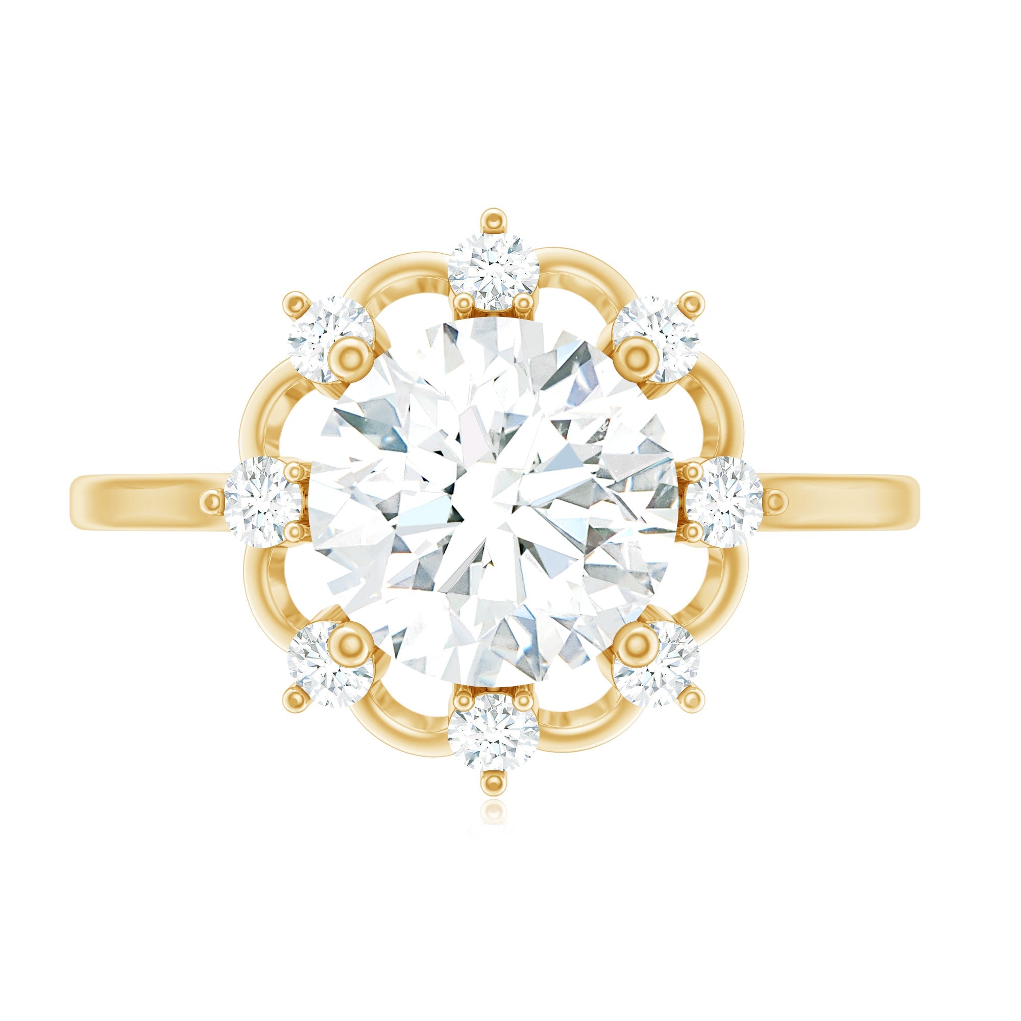 8 MM Lab Grown Diamond Statement Engagement Ring