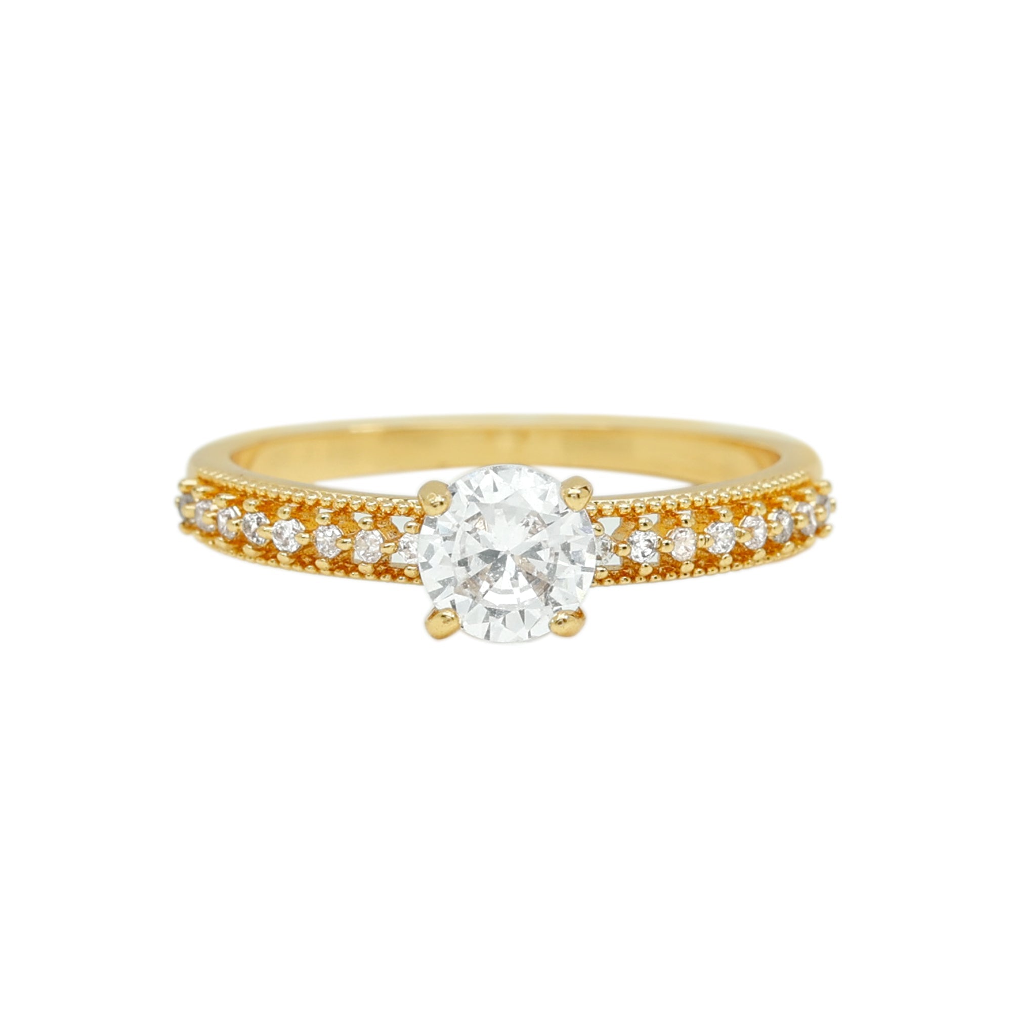 Certified 6 MM Lab Grown Diamond Engagement Ring with Side Stones