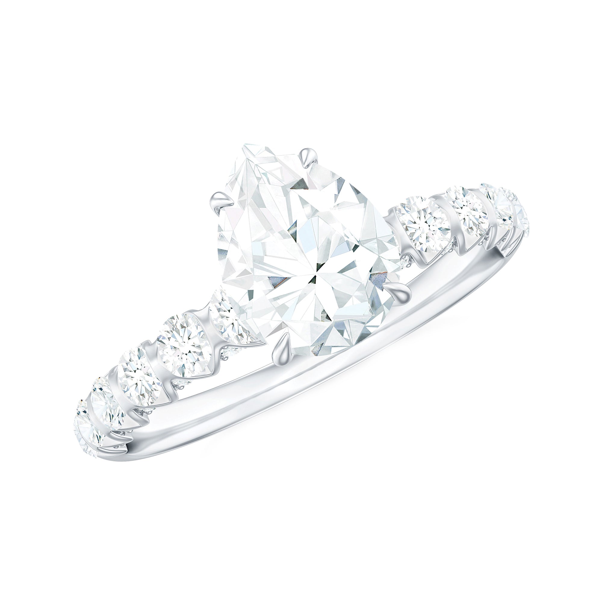 1 CT Pear Cut Lab Grown Diamond Engagement Ring for Women