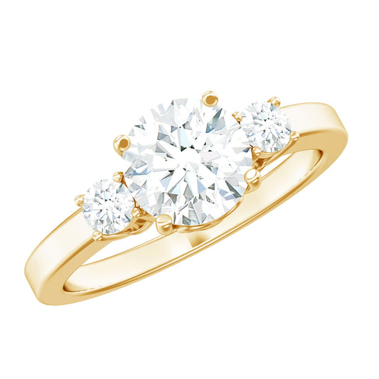 3 Stone Lab Grown Diamond Engagement Ring for Women