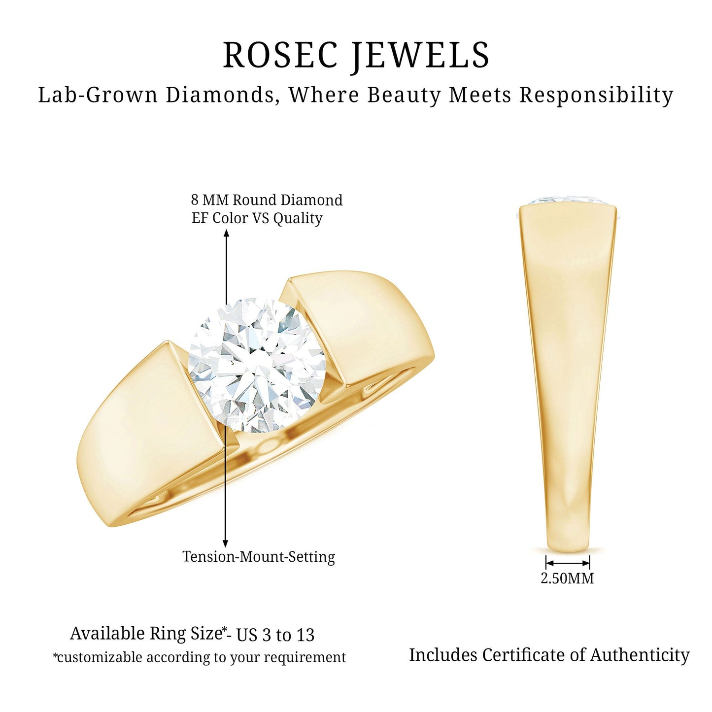 2 Carat Lab Grown Diamond Dua Lipa Inspired Engagement Ring