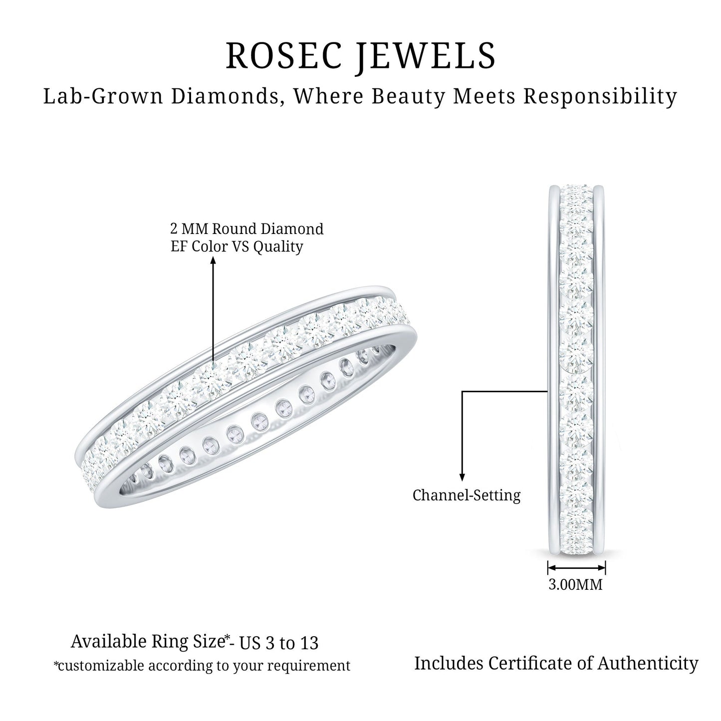 Lab Grown Diamond Wedding Eternity Band For Women