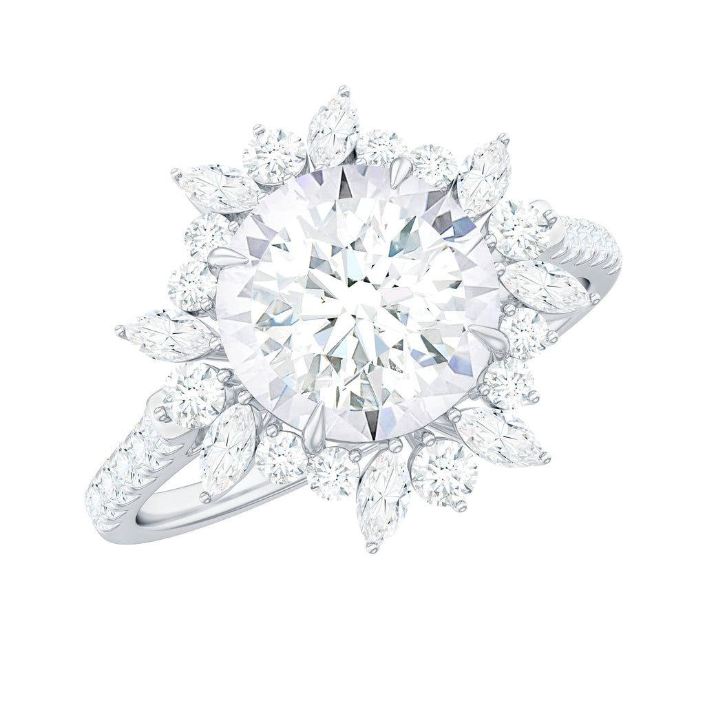 Certified Lab Created Diamond Halo Engagement Ring For Her