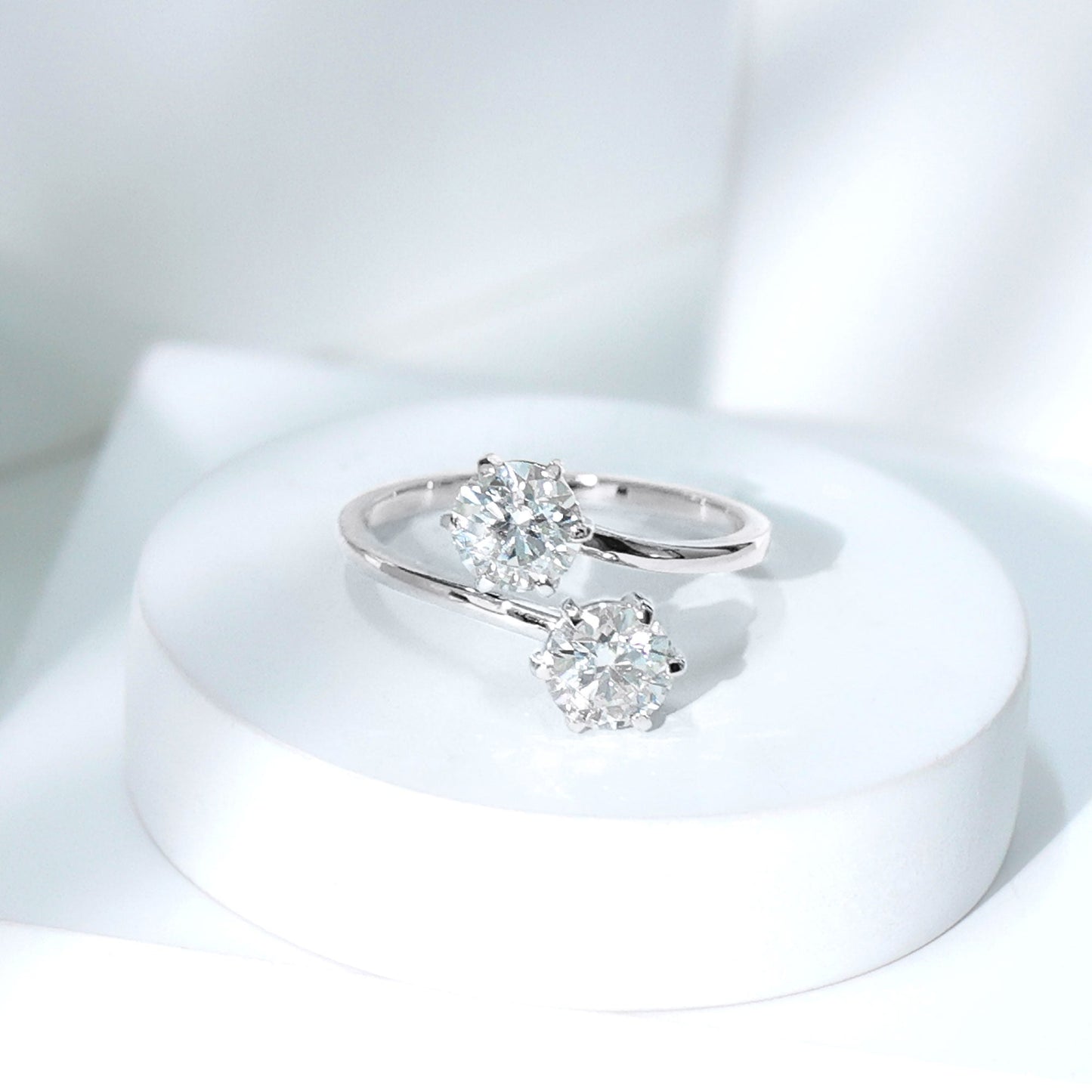 Certified Lab Created Diamond Moi Et Toi Engagement Ring for Women