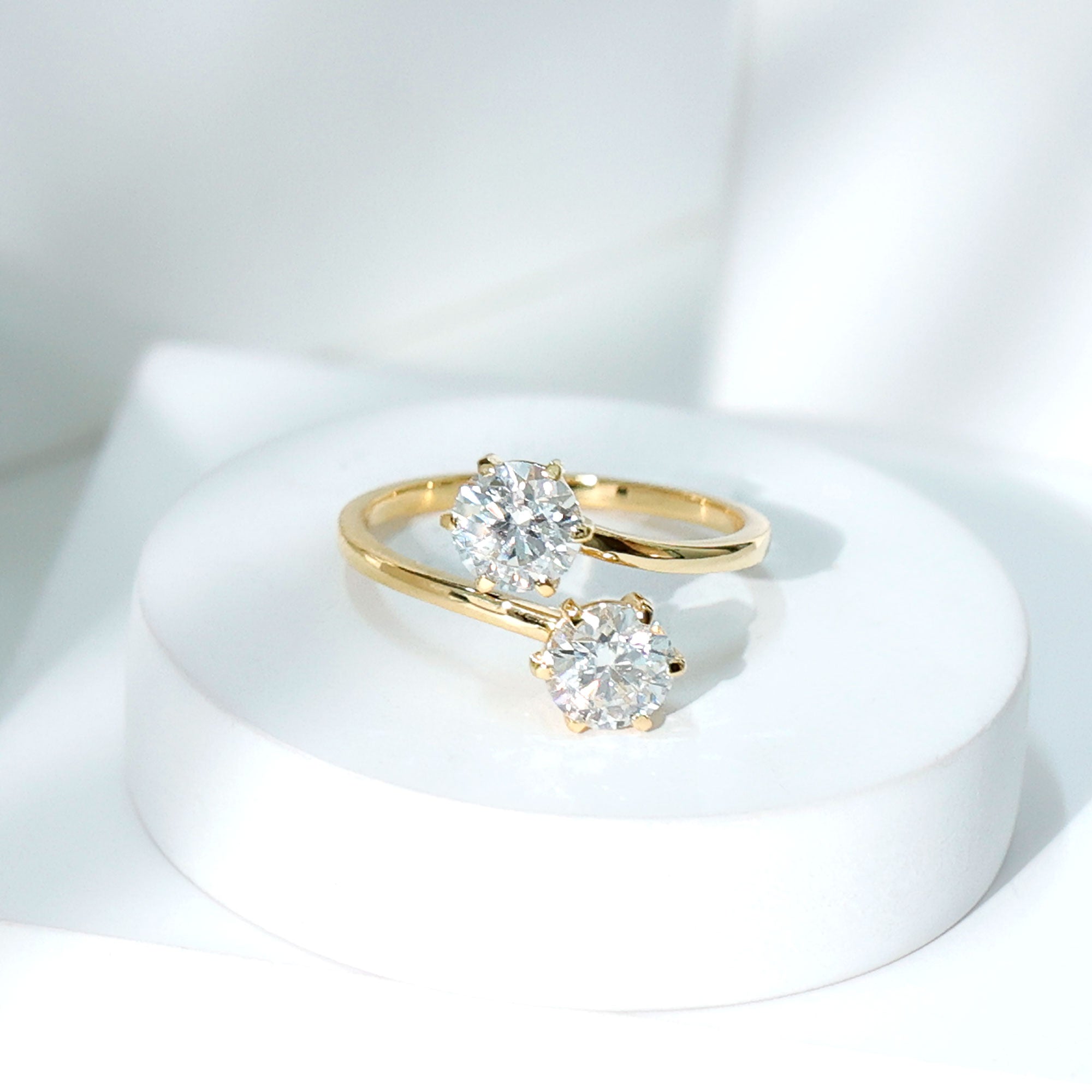 Certified Lab Created Diamond Moi Et Toi Engagement Ring for Women