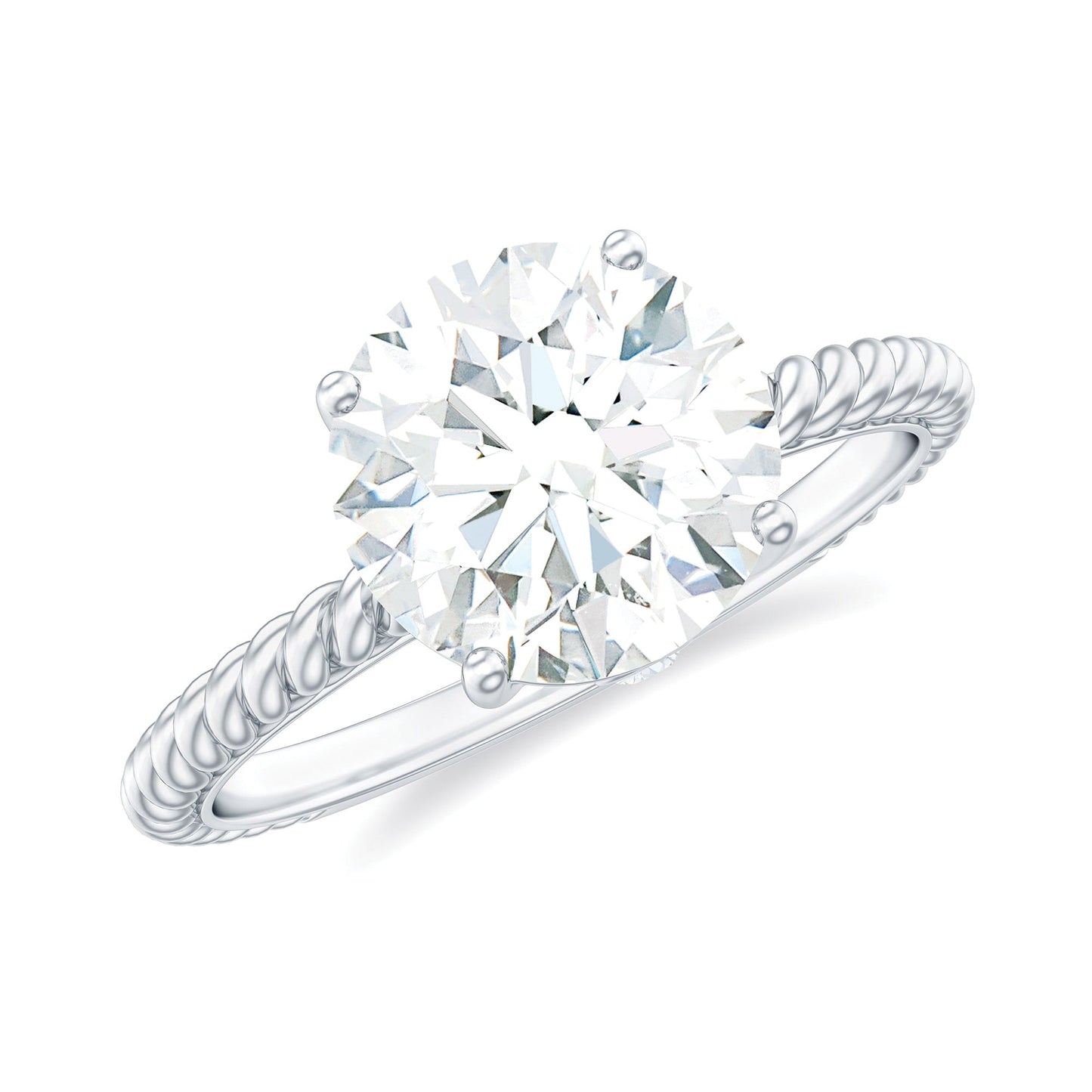 2 Carat Lab Grown Diamond Engagement Ring With Twisted Rope